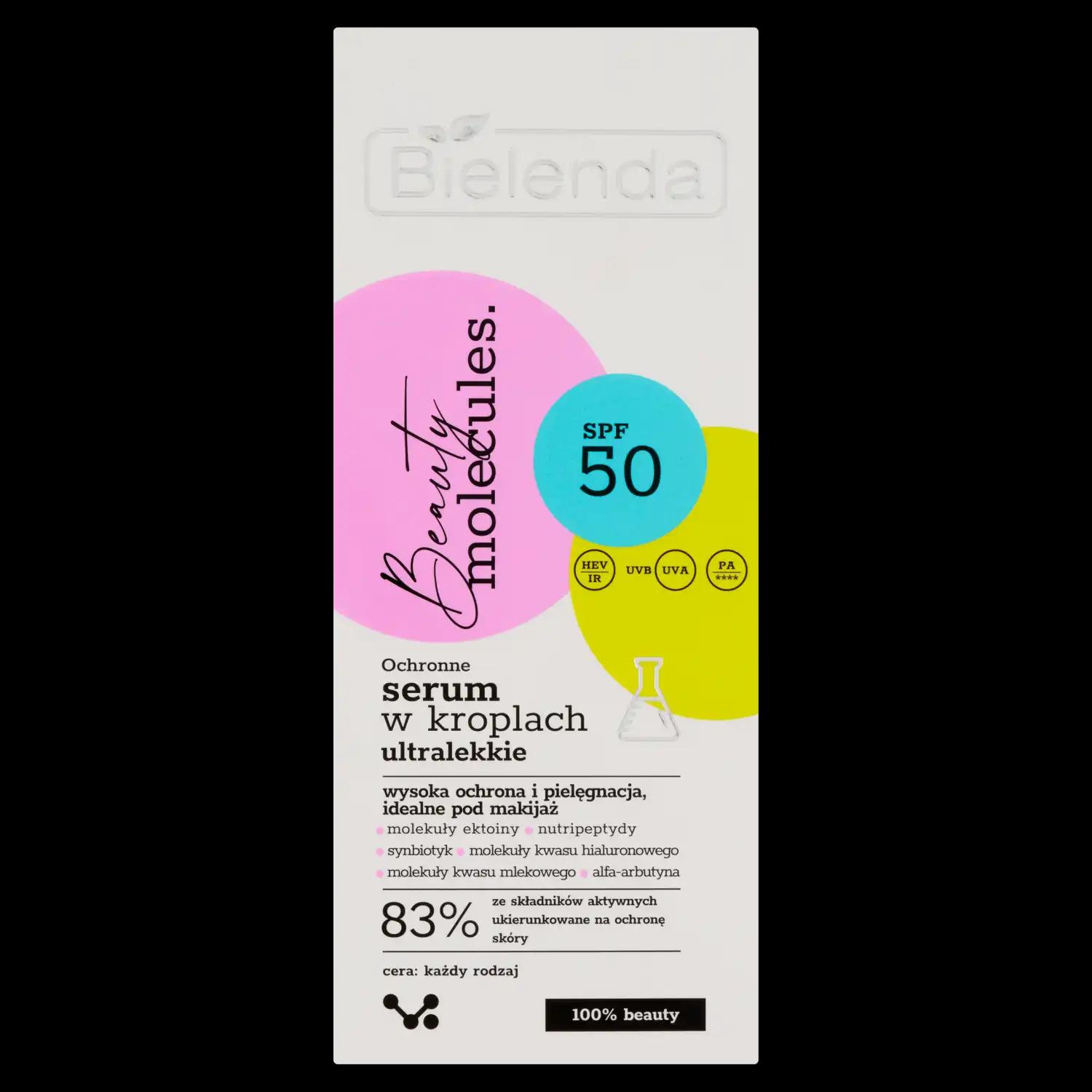 Bielenda Beauty Molecules B5 ochronne ultralekkie serum w kroplach spf 50, 30 ml