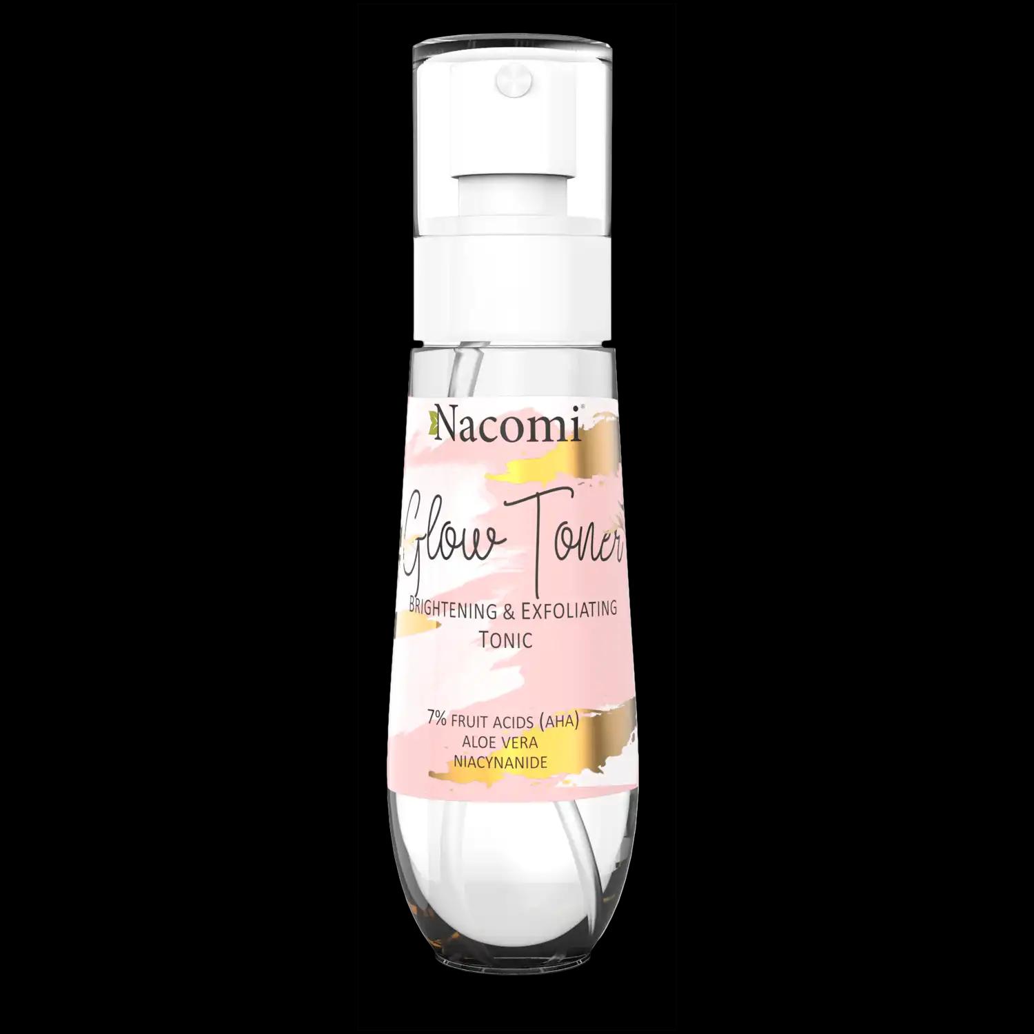 Nacomi Glow Toner tonik złuszczająco-rozświetlający do twarzy, 80 ml