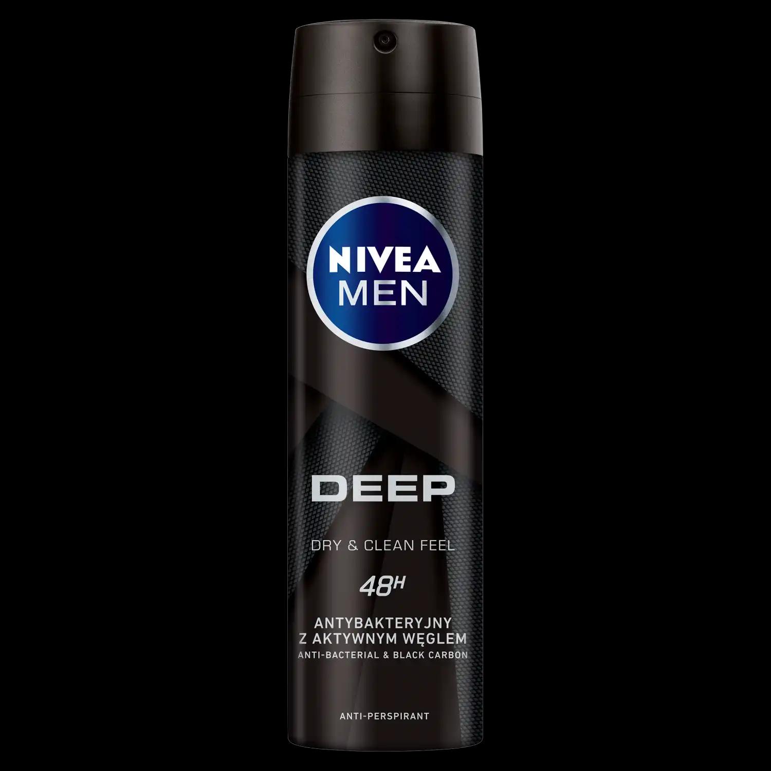 Nivea Men Deep antyperspirant męski w sprayu, 150 ml