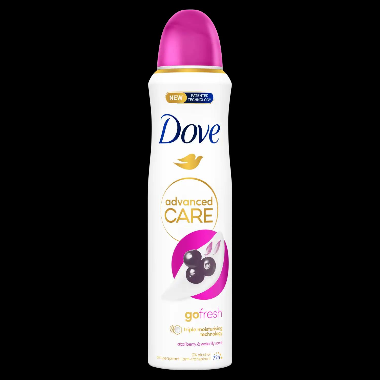 Dove Go Fresh Acai Berry & Waterlily Scent antyperspirant w sprayu damski, 150 ml