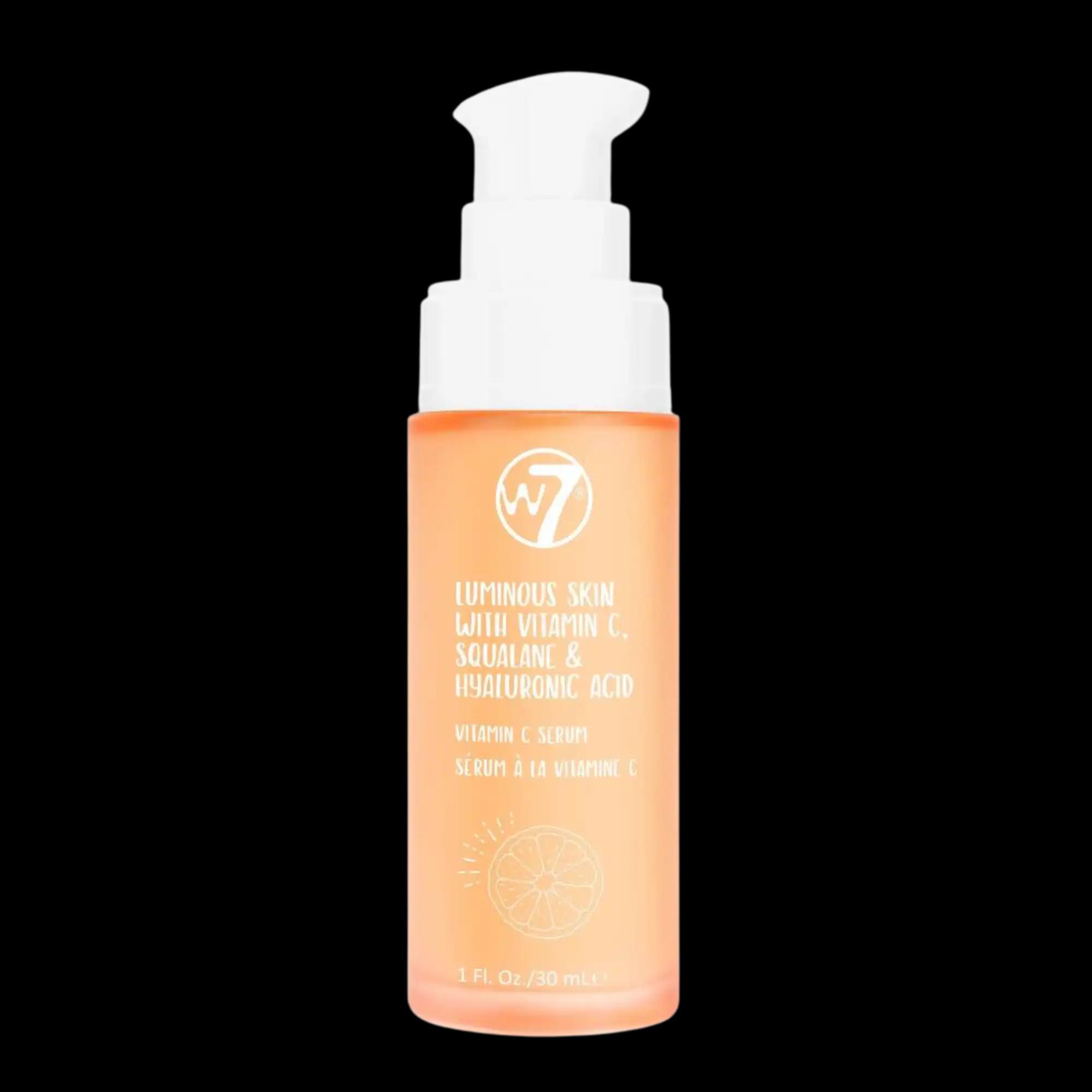 W7 Luminous Skin serum rozświetlające z witaminą C, skwalanem i kwasem hialuronowym, 30 ml