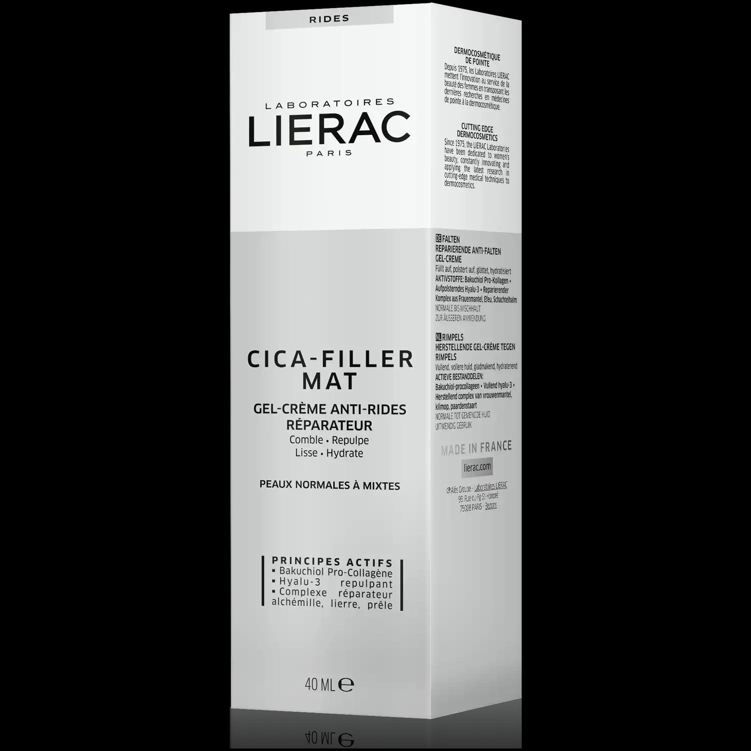 Lierac Cica-Filler przeciwzmarszczkowy żel-krem regeneracyjny do twarzy, 40 ml