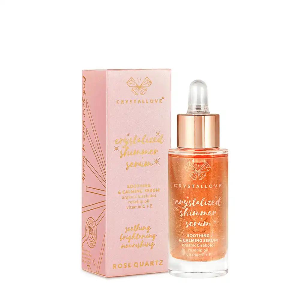 Crystallove Crystalized serum do twarzy z kwarcem różowym i bisabololem Rose Quartz Shimmer, 30 ml