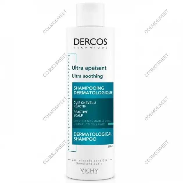 Vichy Заспокійливий Dercos для чутливої ​​шкіри голови, для нормального та жирного волосся 200 мл
