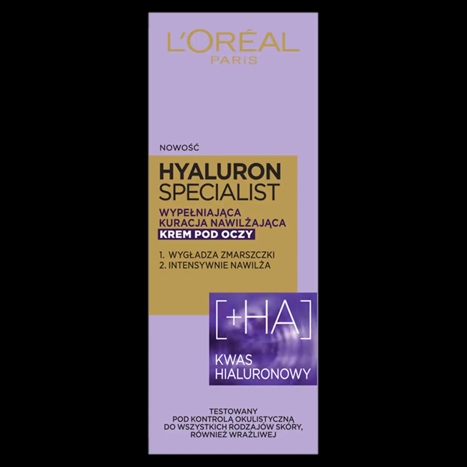 L'Oreal Paris Hyaluron Specialist krem pod oczy, 15 ml