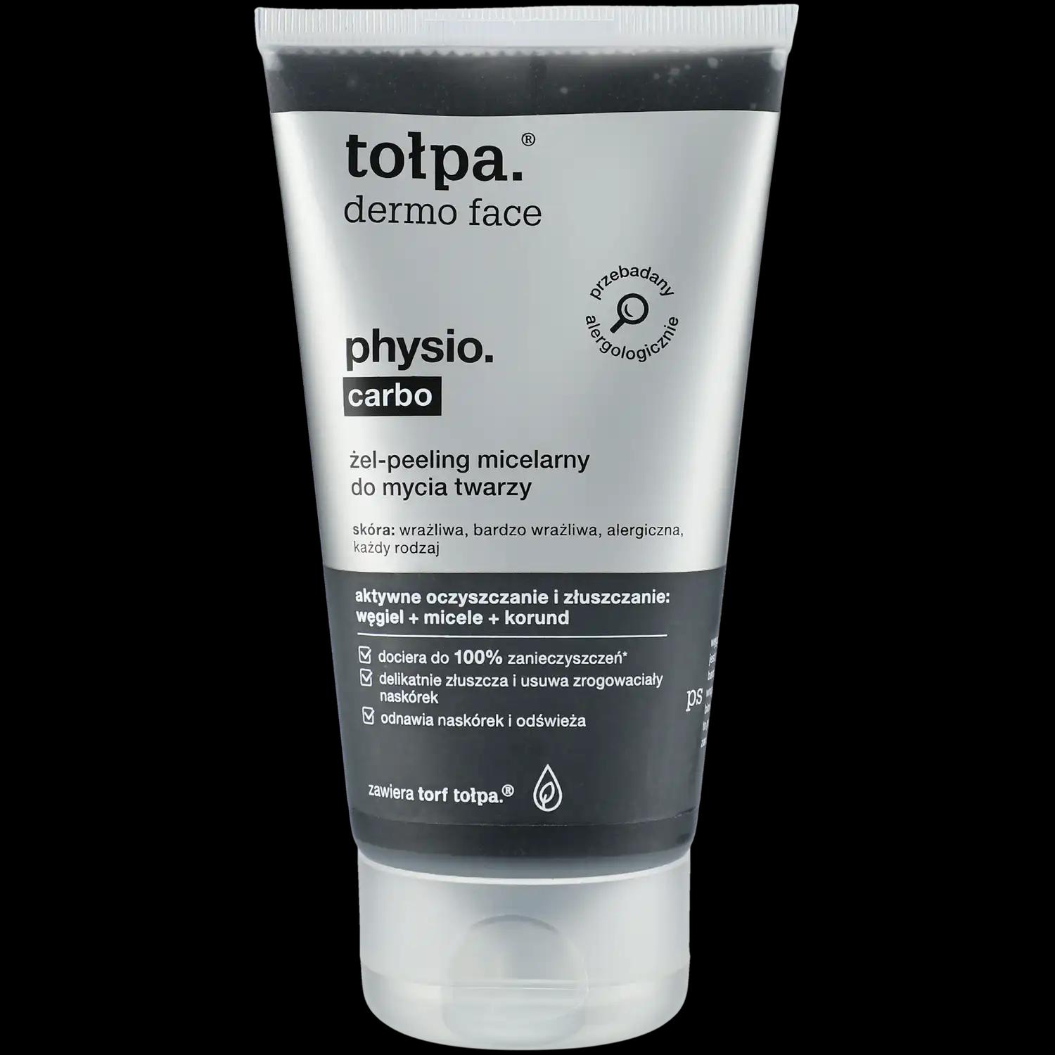 Tolpa Dermo Face Physio Carbo żel peelingujący do twarzy, 150 ml