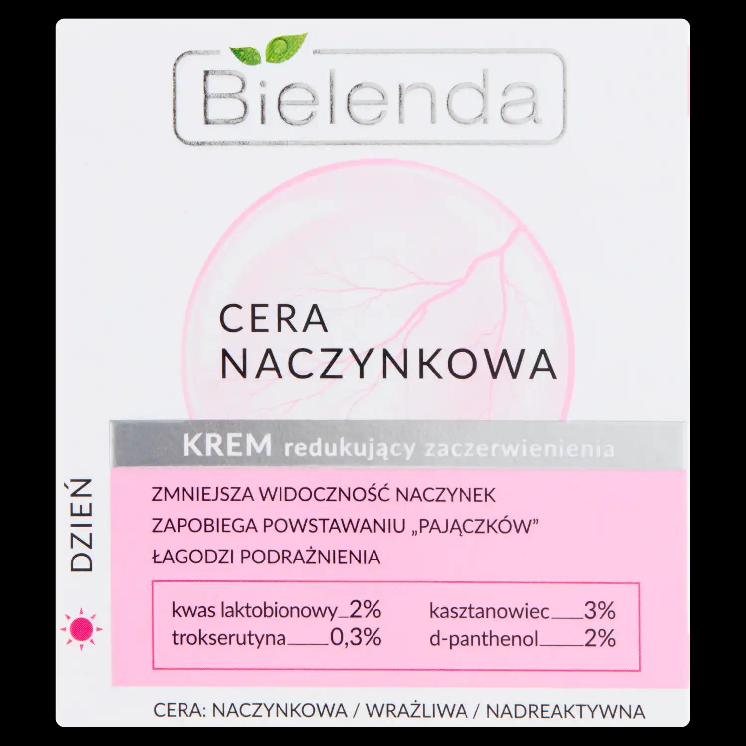 Bielenda Cera naczynkowa krem do twarzy redukujący zaczerwienienia, 50 ml