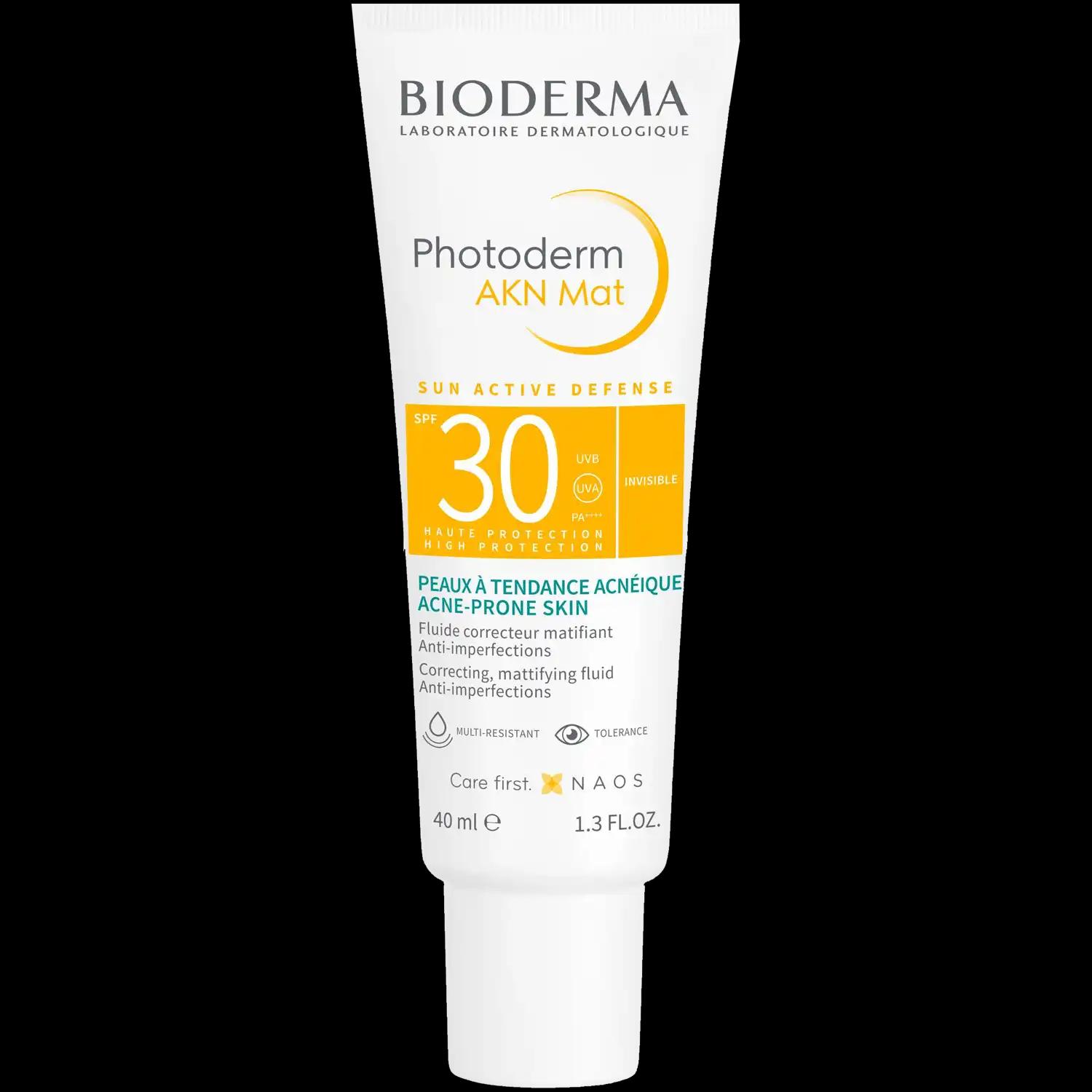 Bioderma Photoderm AKN Mat krem do cery tłustej, mieszanej i trądzikowej z SPF30, 40 ml