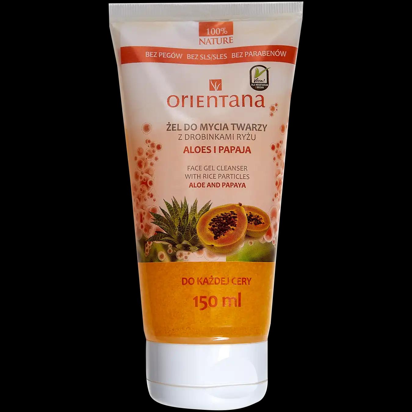 Orientana Aloes i papaja żel do mycia twarzy, 150 ml