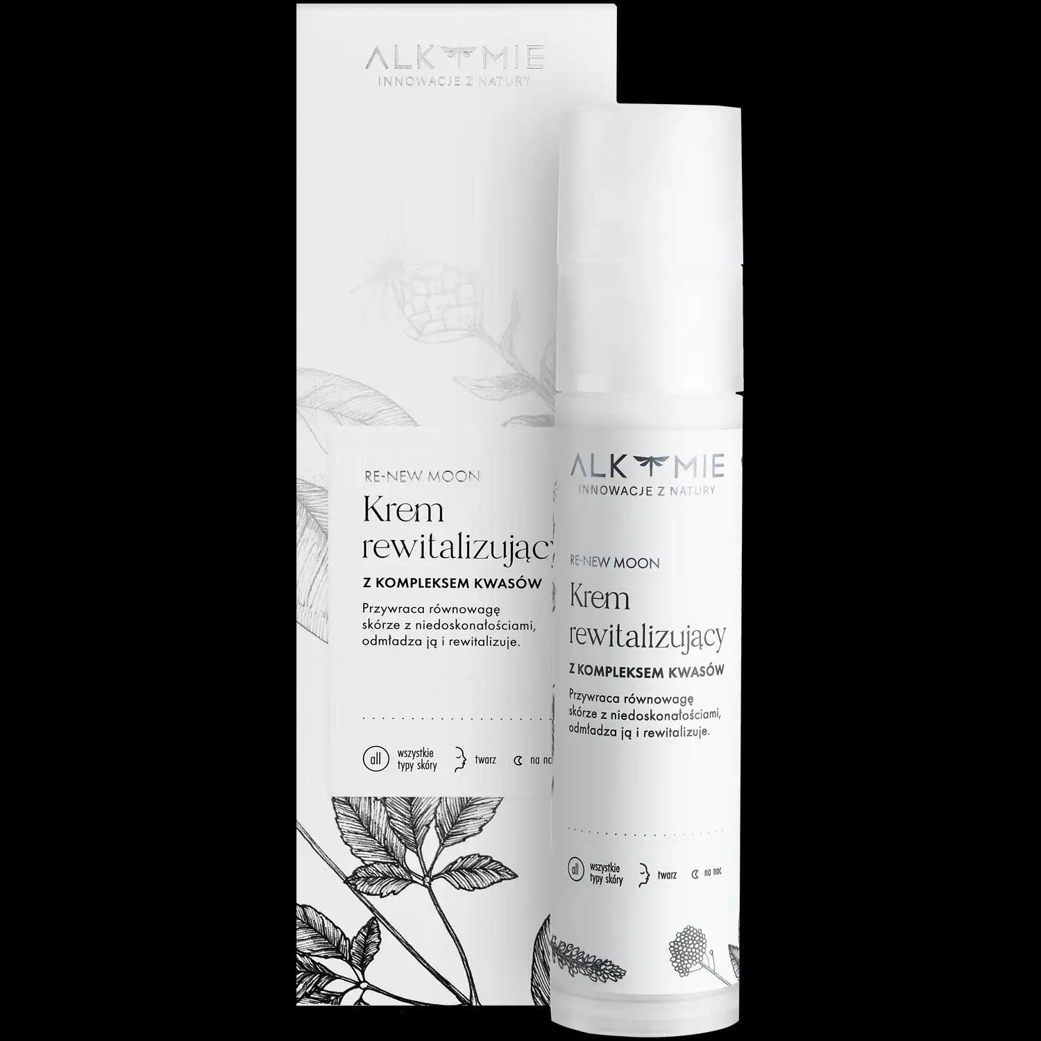 Alkmie Re-new Moon rewitalizujący krem z kwasami do twarzy, 50 ml