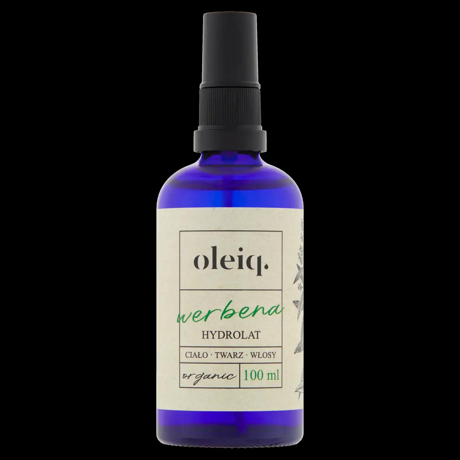 Oleiq Organic hydrolat z werbeny do twarzy, ciała i włosów, 100 ml