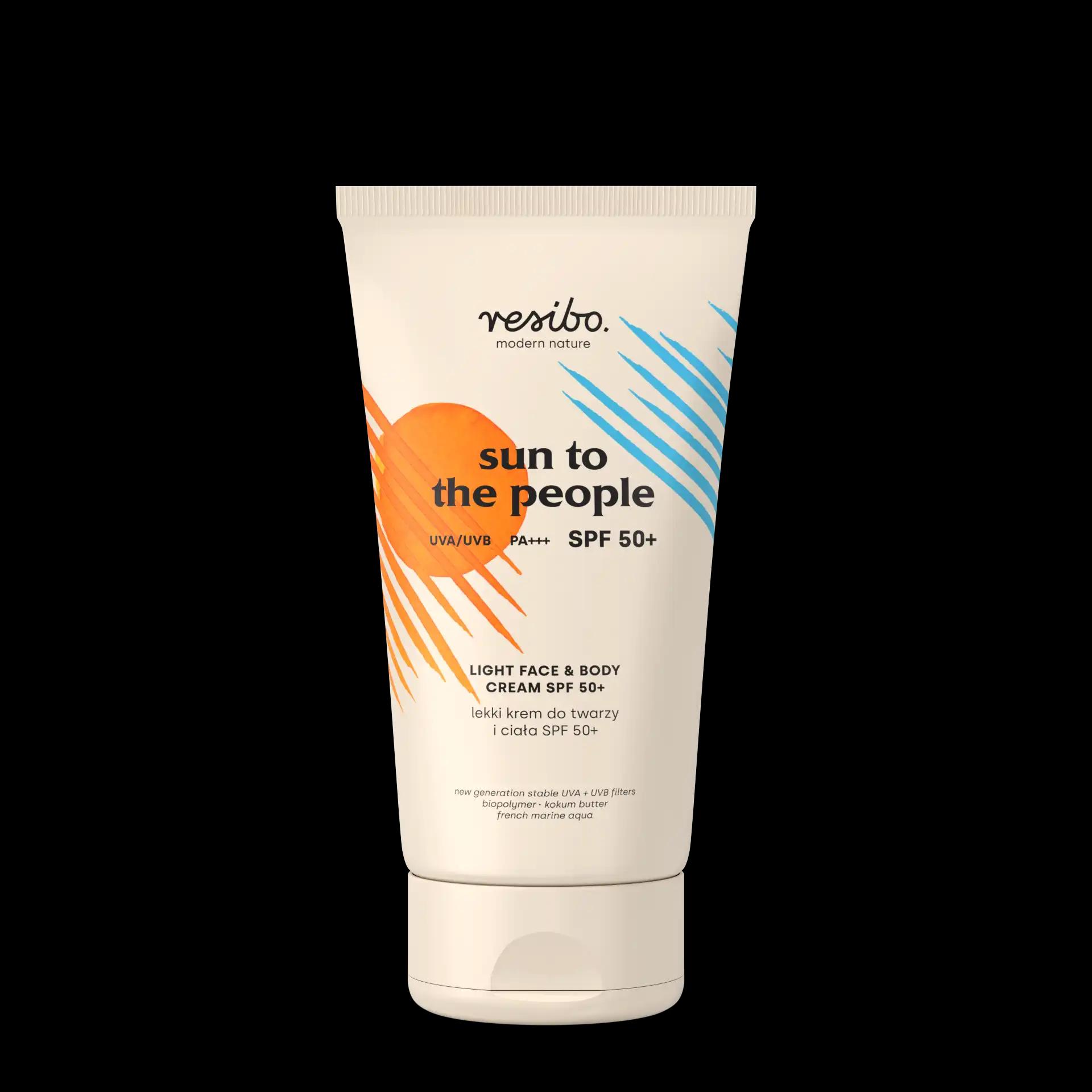 Resibo Sun To The People lekki krem do twarzy i ciała SPF50, 150 ml