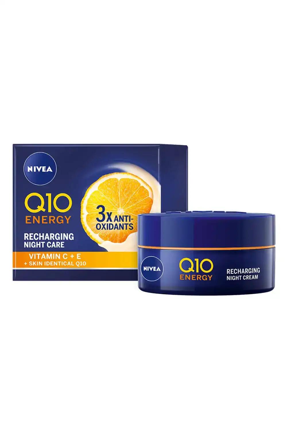 Nivea Крем для обличчя нічний Відновлююча енергії 3x Anti-Oxidants Q10 Energy, 50 мл