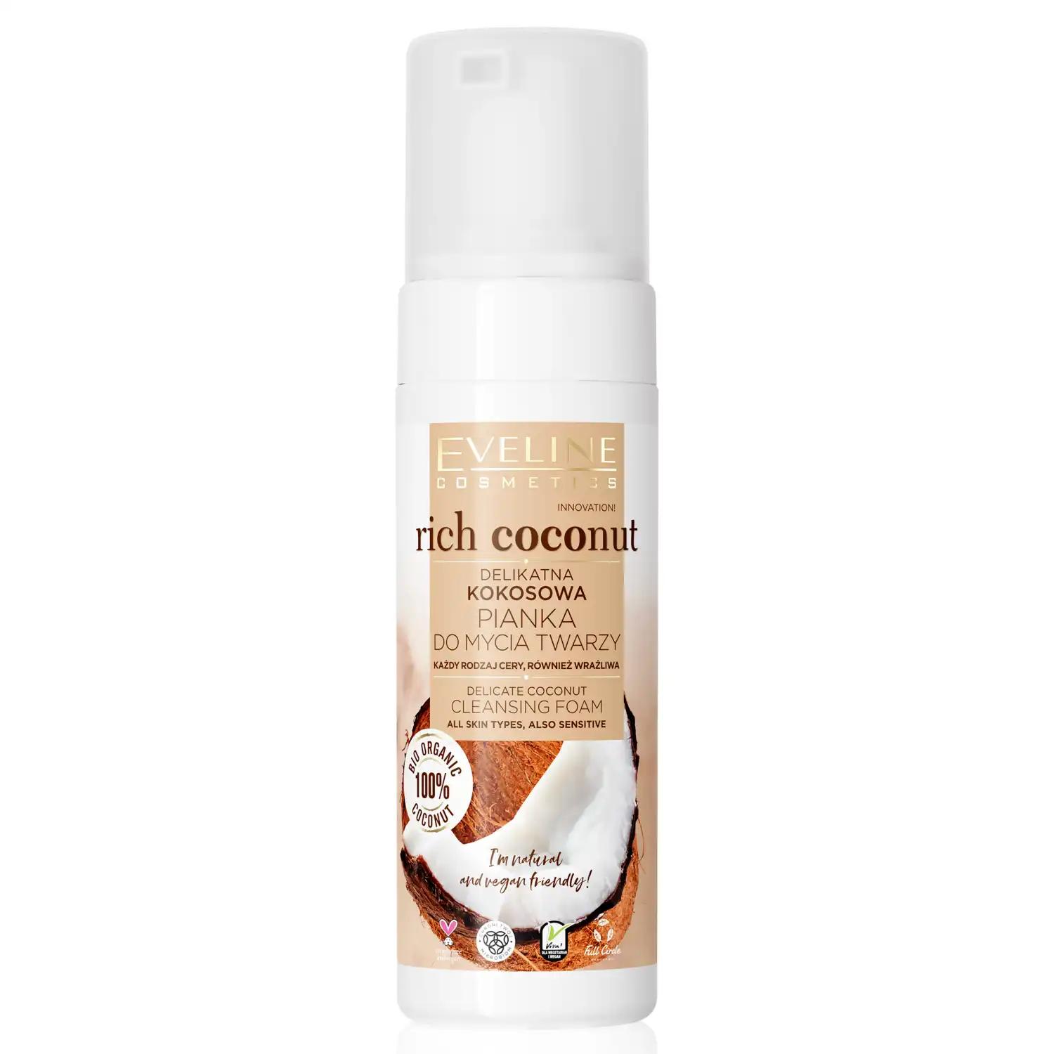 Eveline Cosmetics Rich Coconut delikatna pianka do mycia twarzy, 150 ml