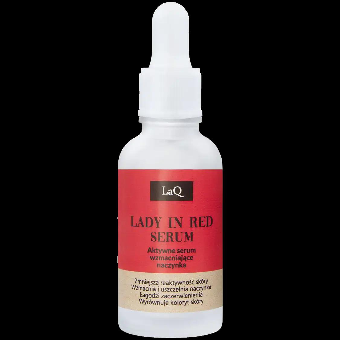 LaQ Lady In Red aktywne serum wzmacniające naczynia krwionośne twarzy, 30 ml