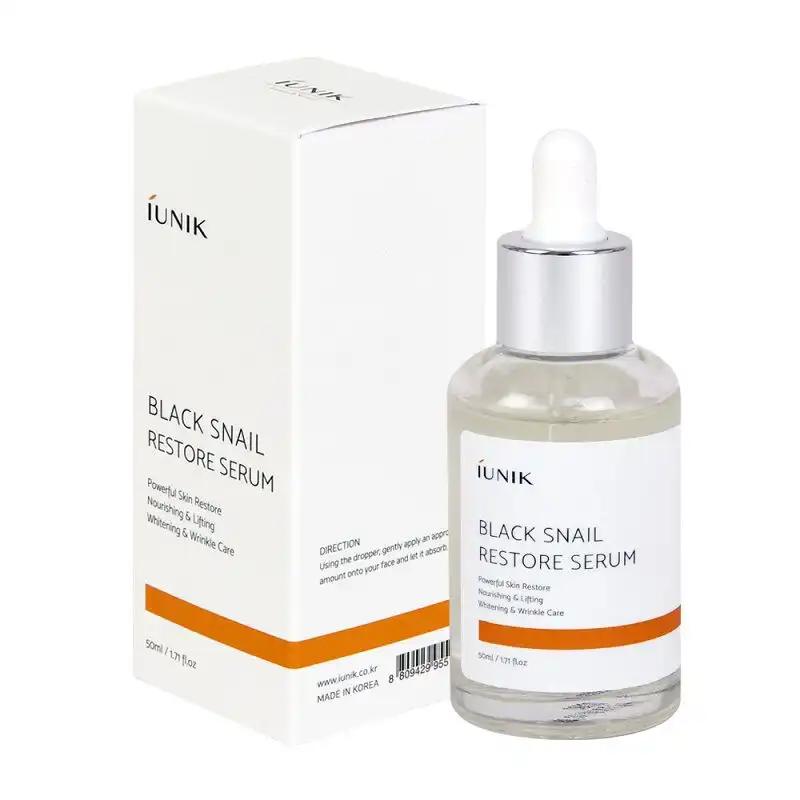 iUNIK Black Snail ujędrniająco-regenerujące serum do twarzy, 50 ml