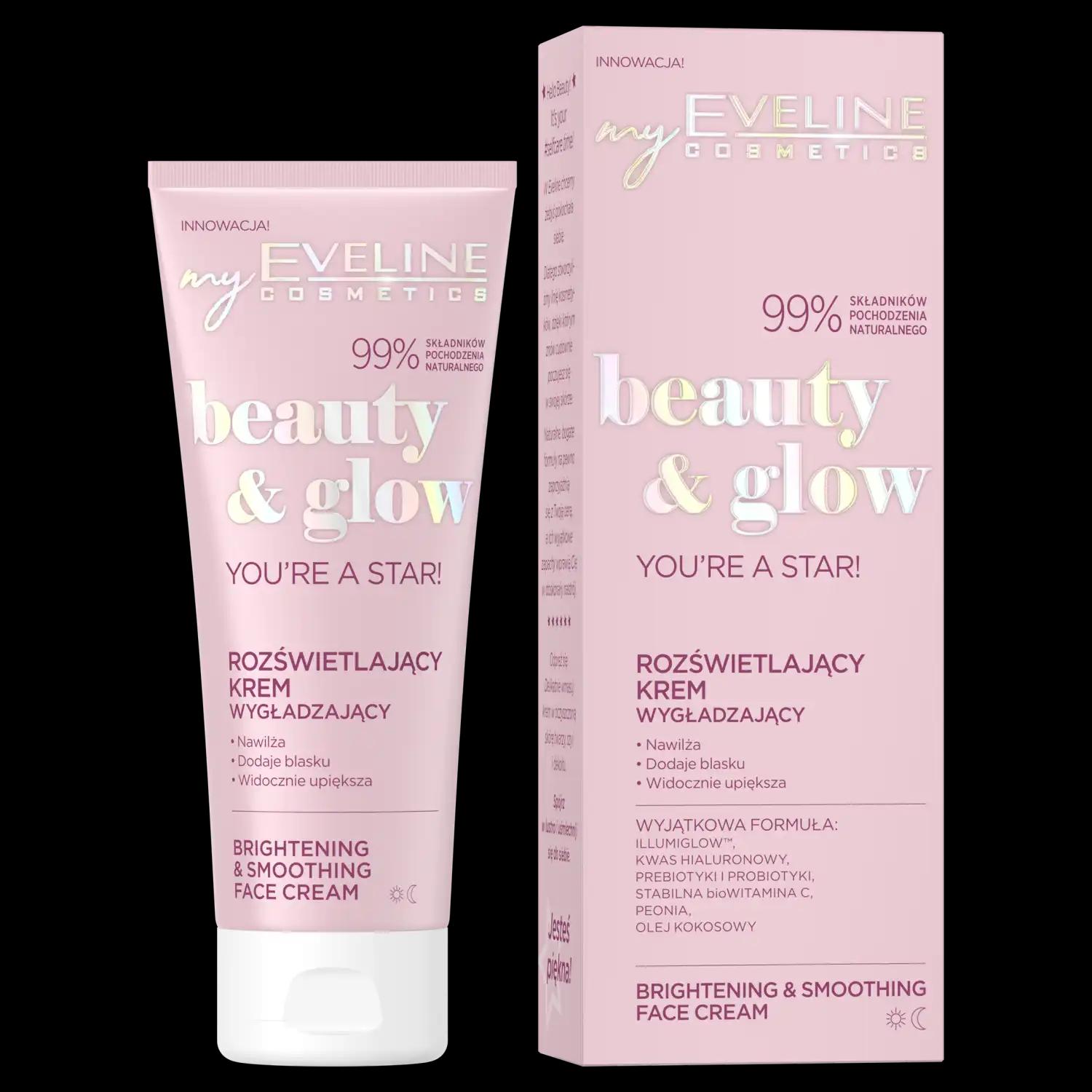 Eveline Cosmetics Beauty&Glow rozświetlający krem do twarzy na dzień i noc, 75 ml