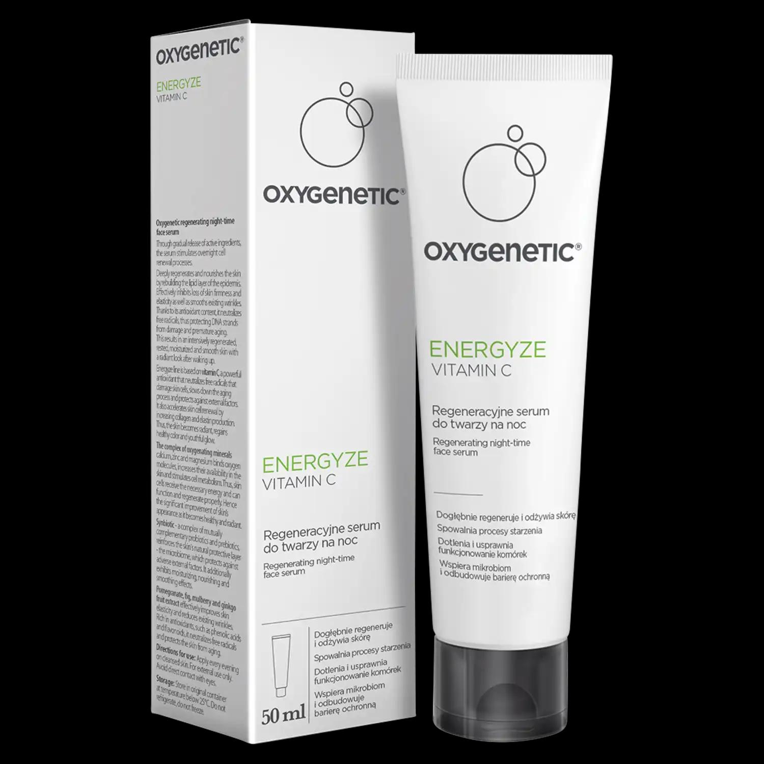 Oxygenetic Energyze Vitamin C regeneracyjne serum do twarzy na noc, 50 ml