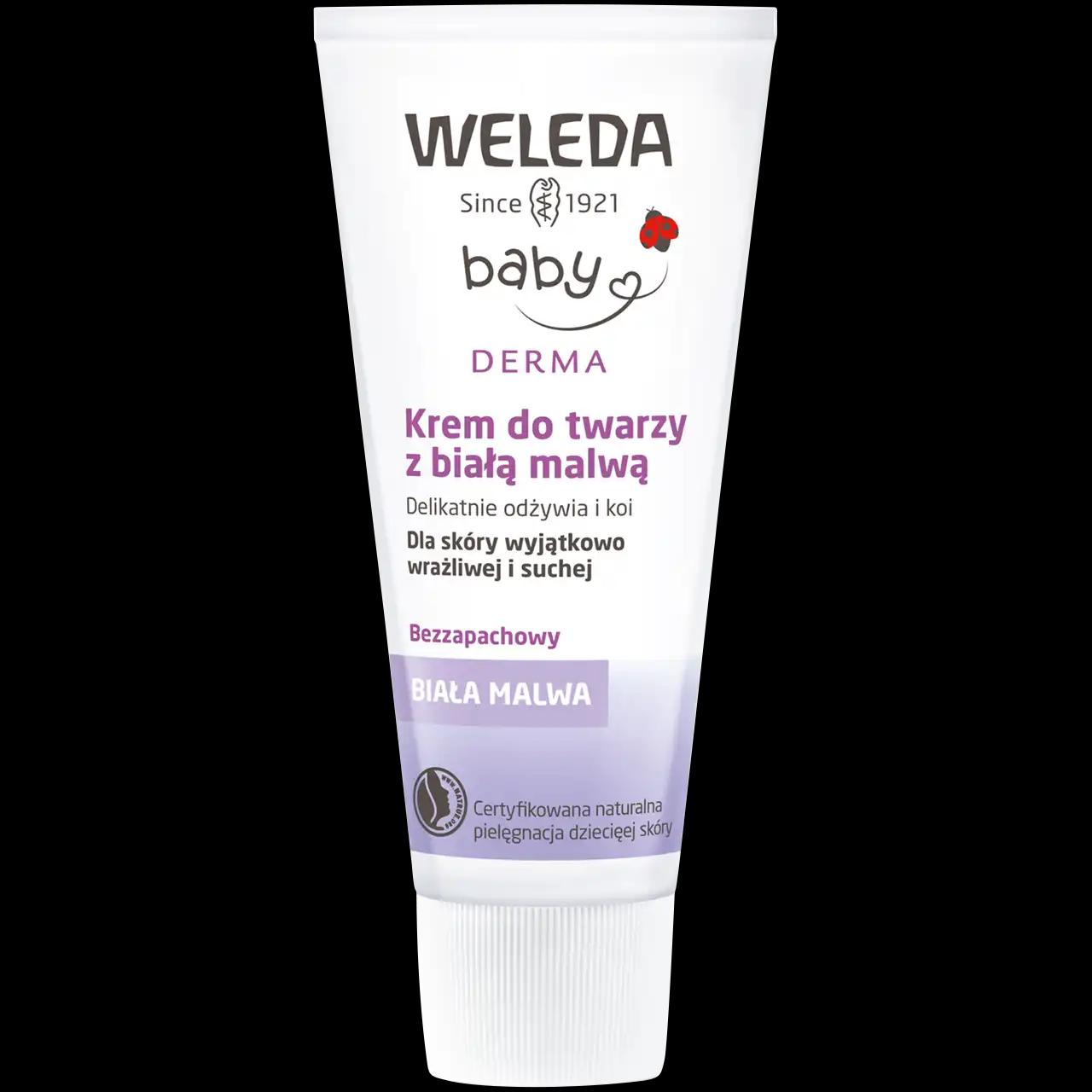 Weleda Baby Derma Biała Malwa krem do twarzy z białą malwą dla dzieci, 50 ml