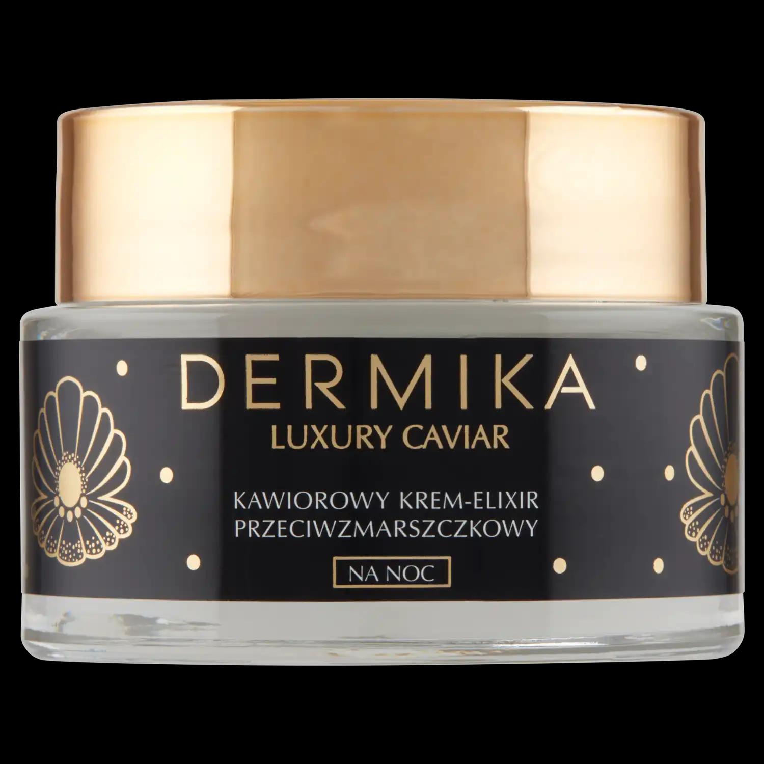 Dermika Luxury Caviar przeciwzmarszczkowy krem-eliksir do twarzy na noc, 50 ml