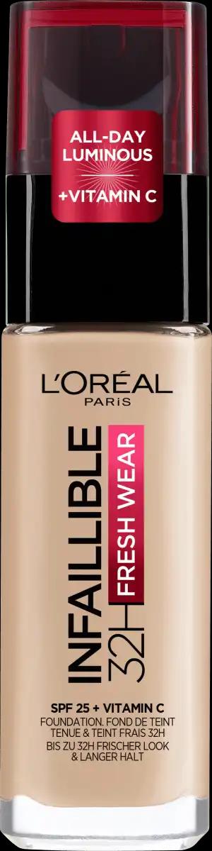 L'Oreal Paris Foundation Infaillible 32h Fresh Wear 130 True Beige, LSF 25, 30 ml