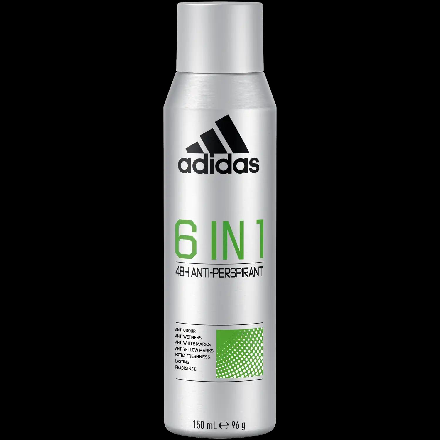 Adidas Men 6w1 antyperspirant w sprayu męski, 150 ml