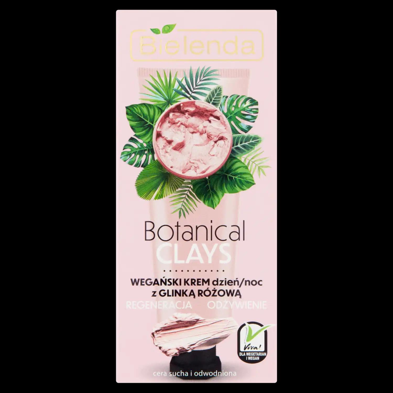 Bielenda Botanical Clays krem z glinką różową do cery suchej i odwodnionej na dzień i noc, 50 ml