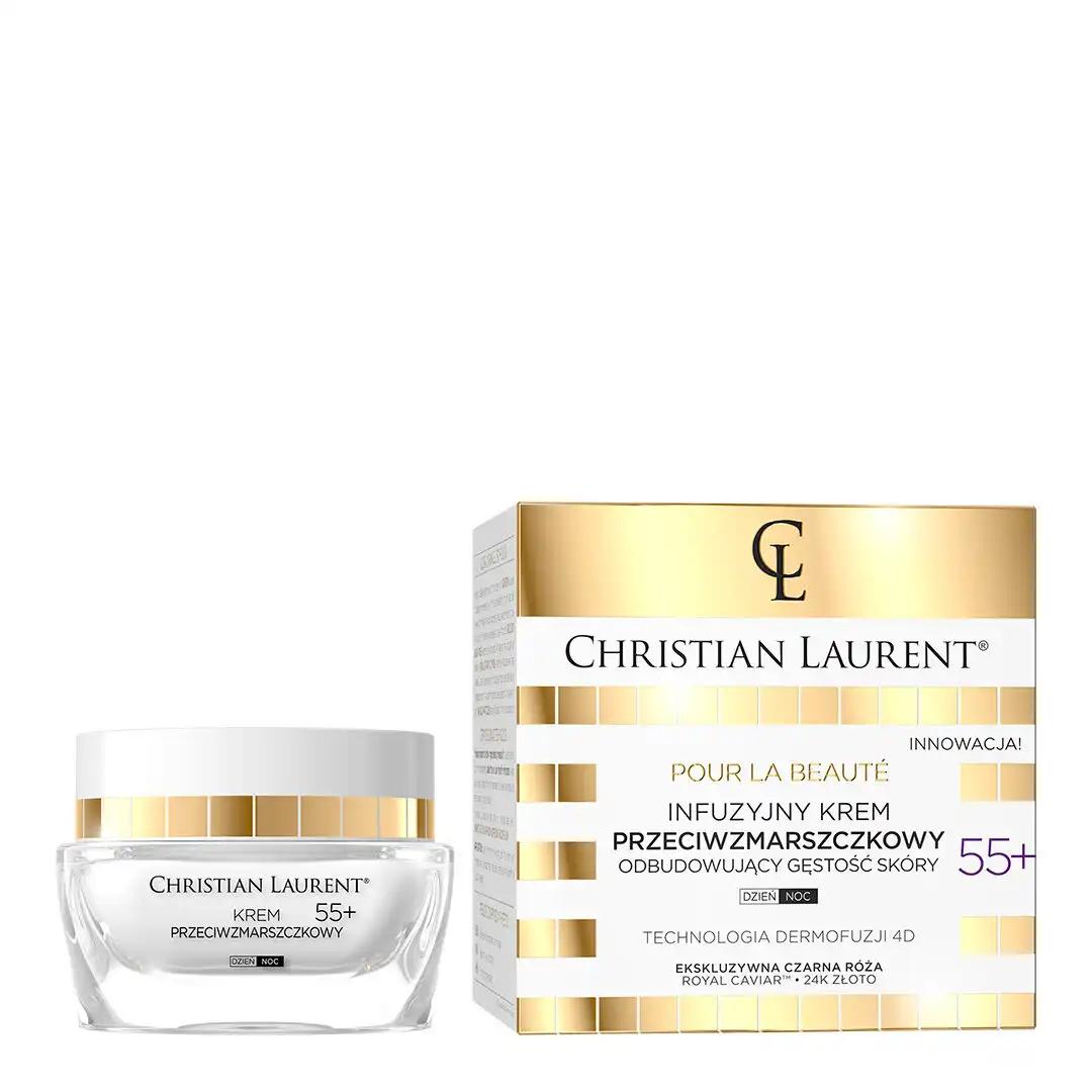 Christian Laurent Pour La Beaute 24K infuzyjny krem przeciwzmarszczkowy do twarzy odbudowujący gęstość skóry 55+, 50 ml