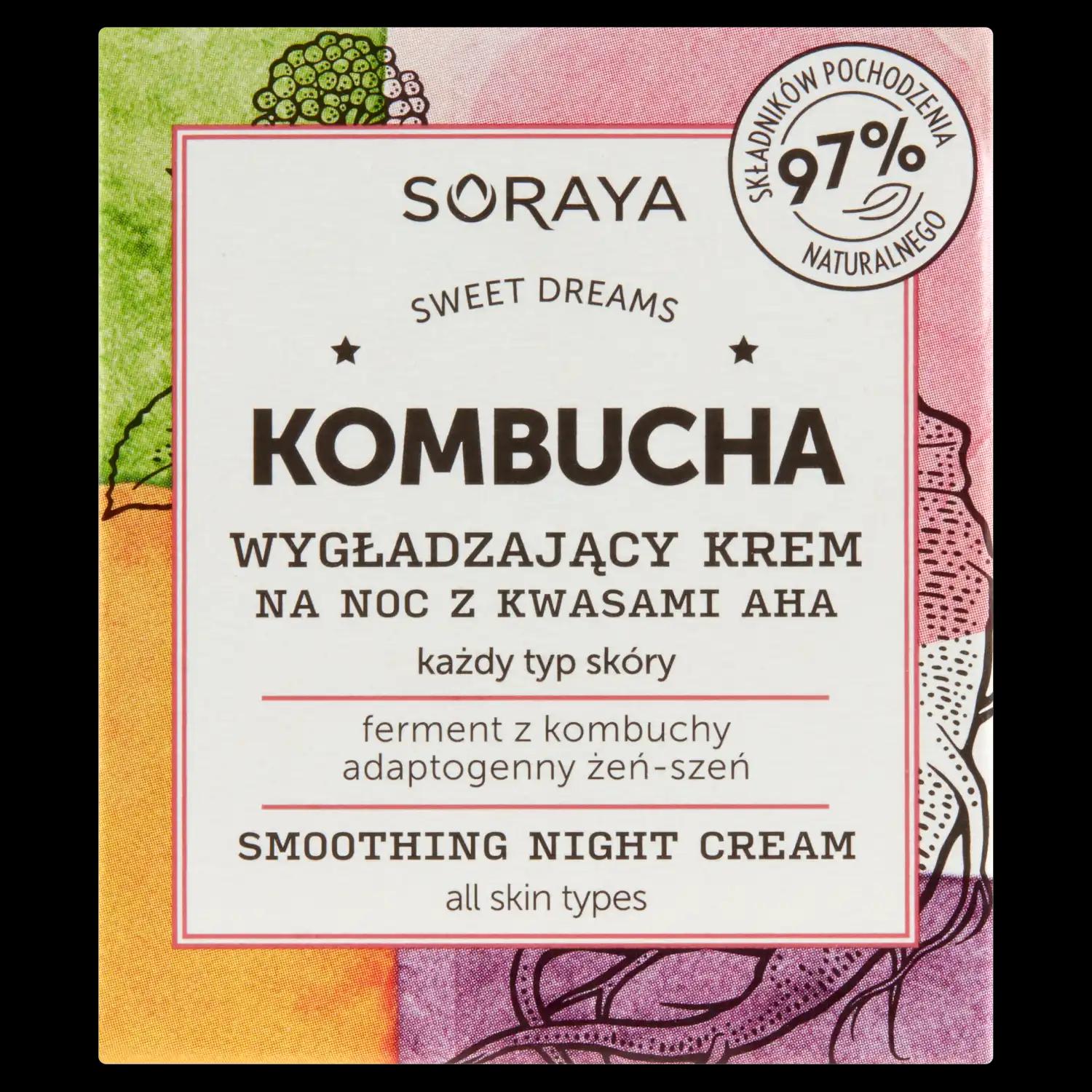 Soraya Kombucha wygładzający krem do twarzy, 75 ml