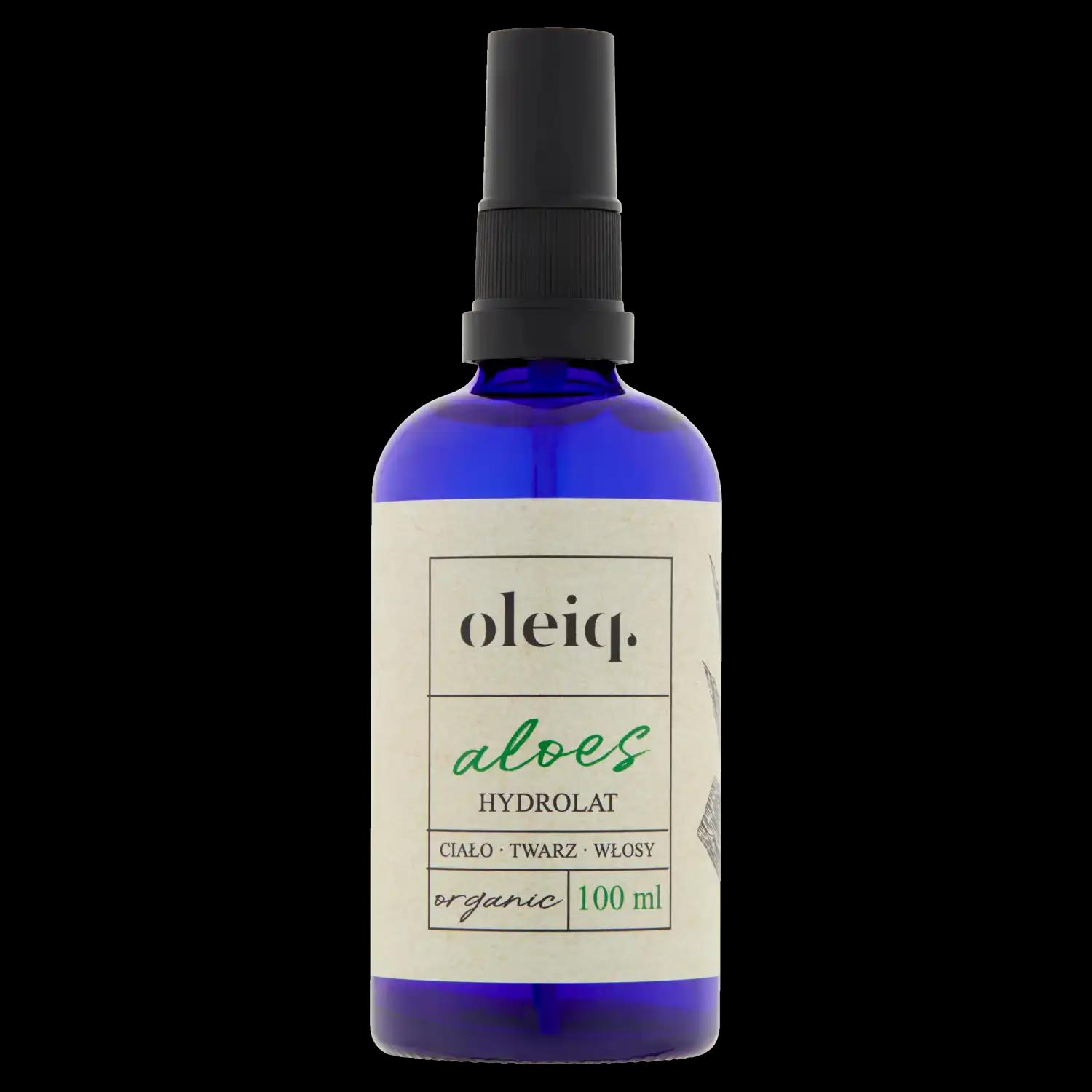 Oleiq Organic hydrolat z aloesu do twarzy, ciała i włosów, 100 ml