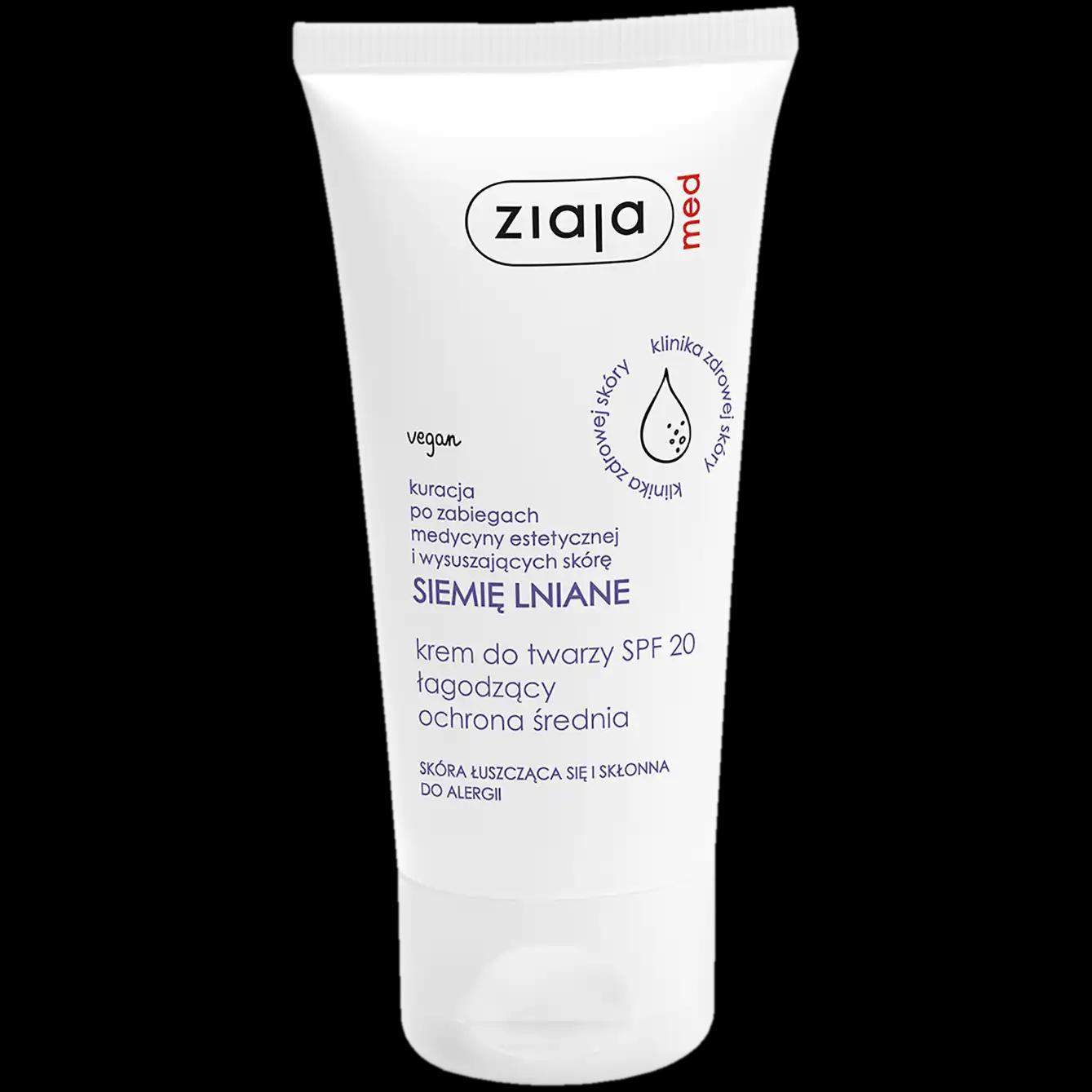 Ziaja med Siemię Lniane krem do twarzy z SPF20, 50 ml