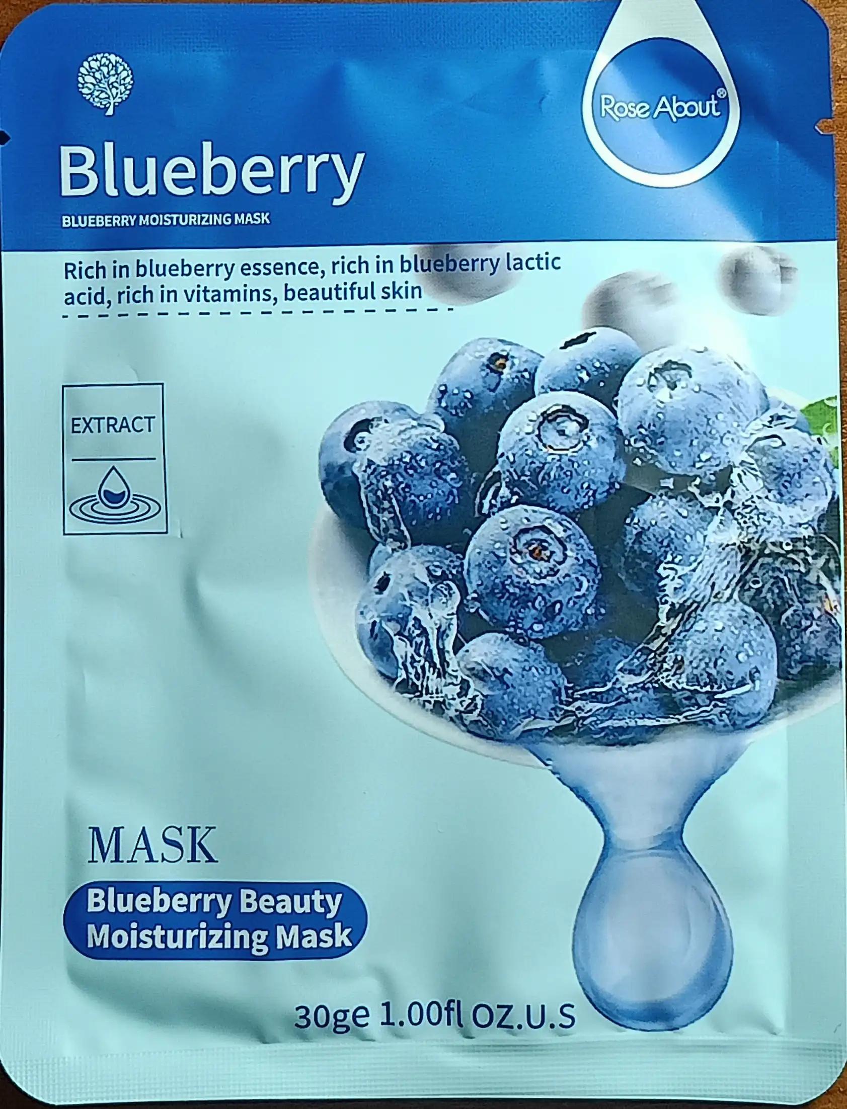 Rose About Rose About BLUEBERRY Зволожуюча Тканинна Маска Для Обличчя 30g