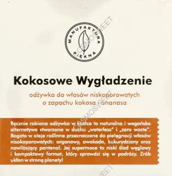 MANUFAKTURA PIĘKNA Kokowsowe Wygładzenie do włosów niskoporowatych o zapachu kokosa i ananasa 55 g