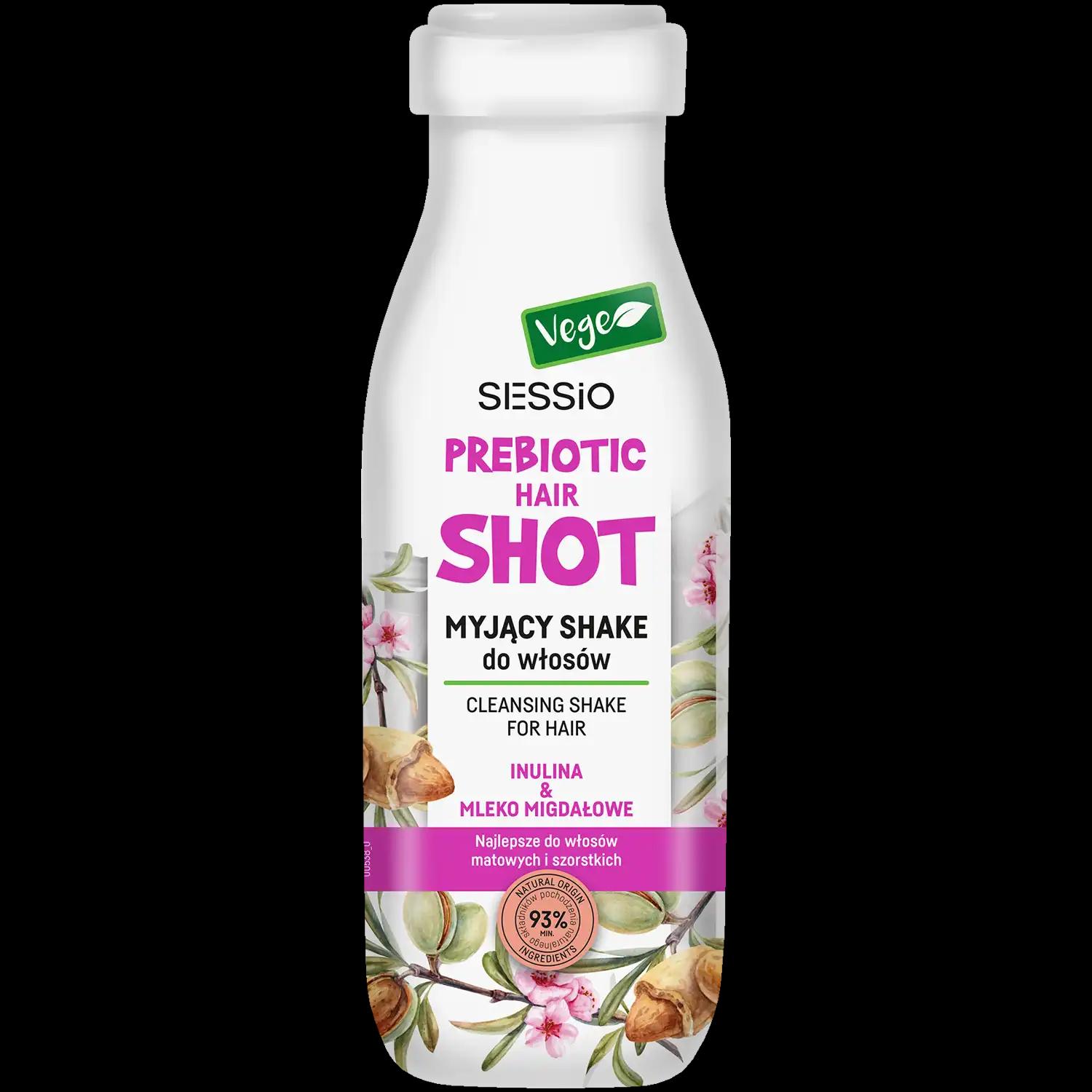 Sessio Prebiotic Shot myjący shake z mlekiem migdałowym do włosów, 350 g