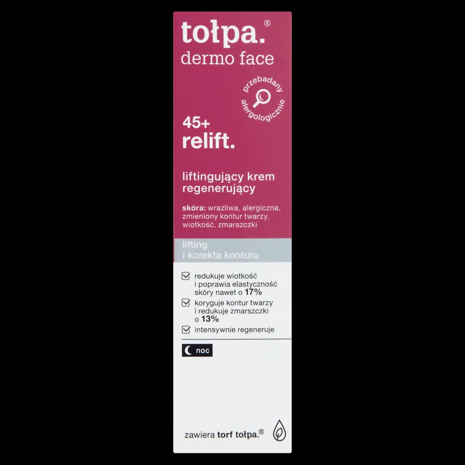 Tolpa Dermo Face Relift 45+ liftingujący krem regenerujący, noc, 40 ml