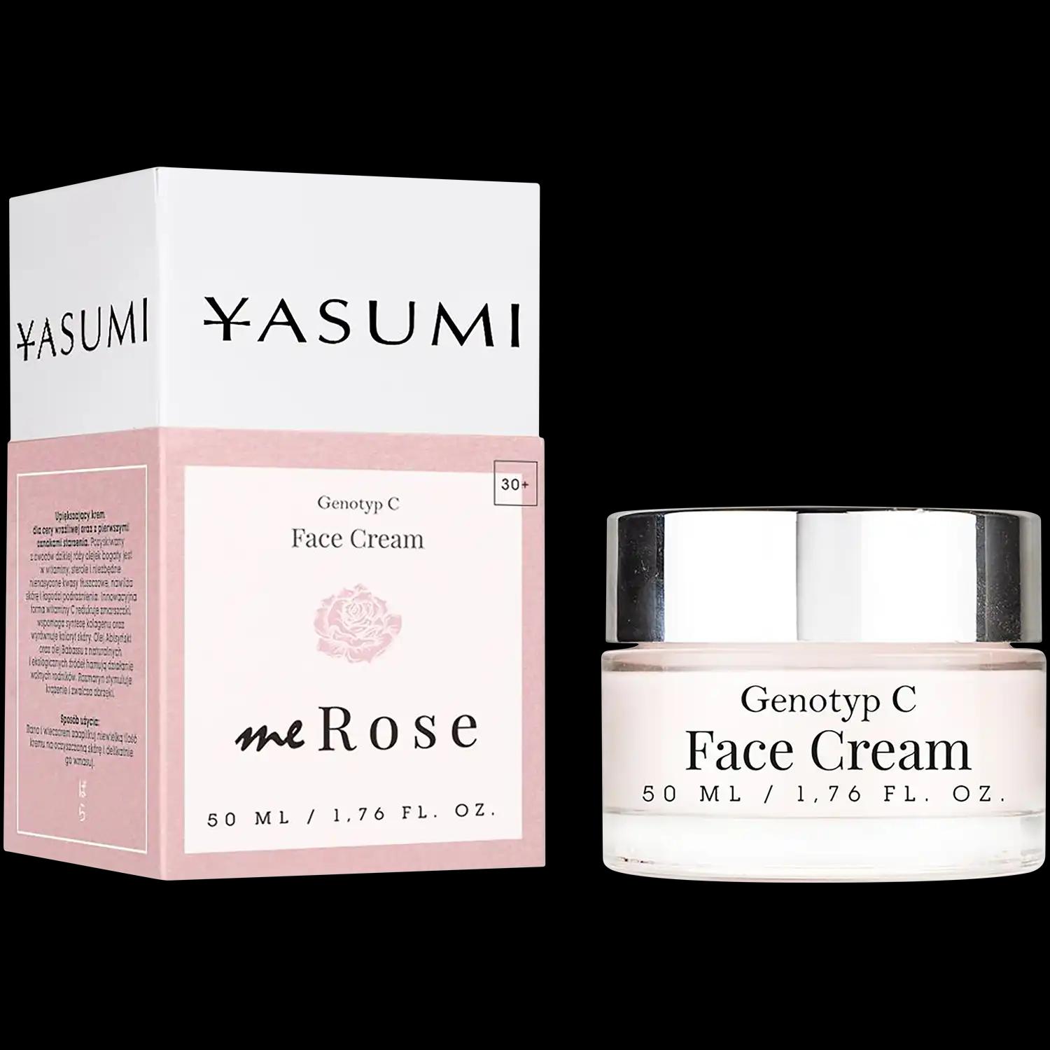 Yasumi Me Rose Genotyp C łagodzący krem z olejkiem różanym do twarzy, 50 ml