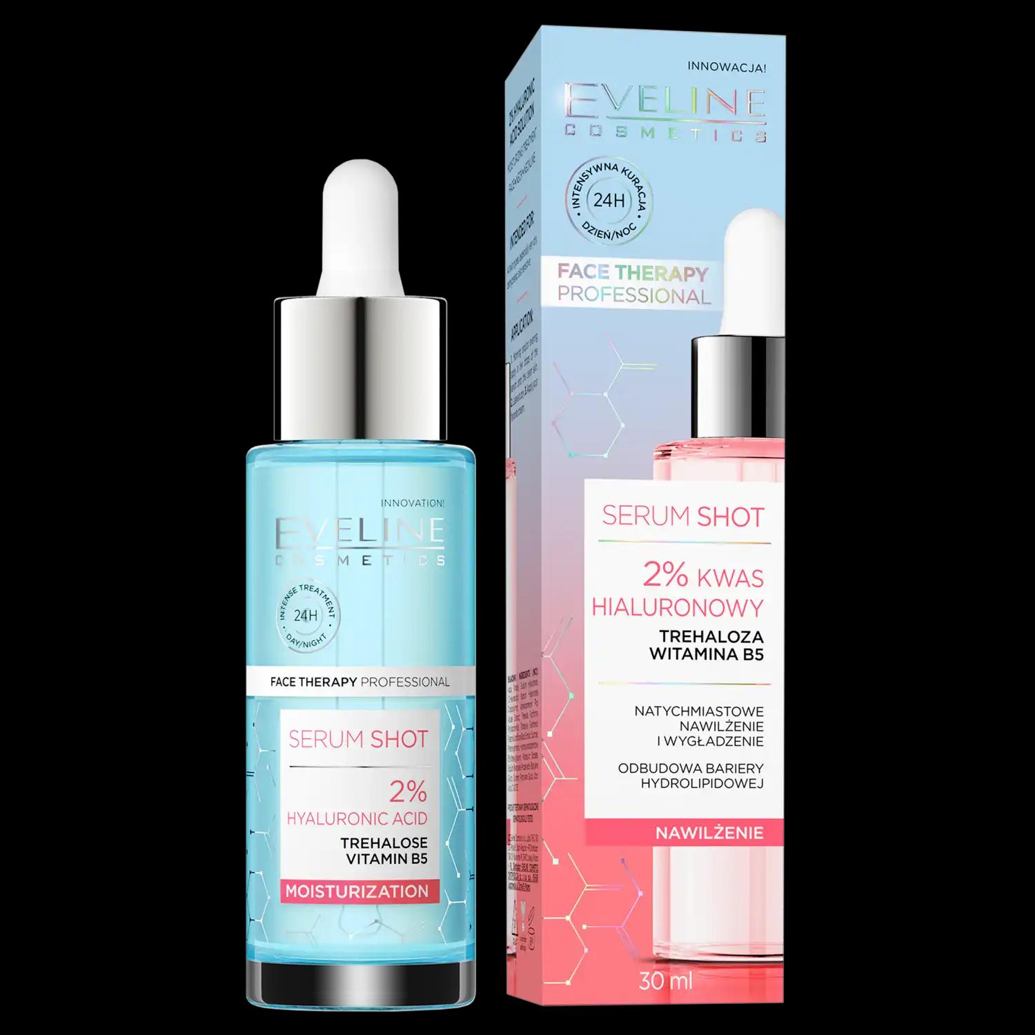 Eveline Cosmetics Shot serum z 2% kwasem hialuronowym do twarzy, 30 ml