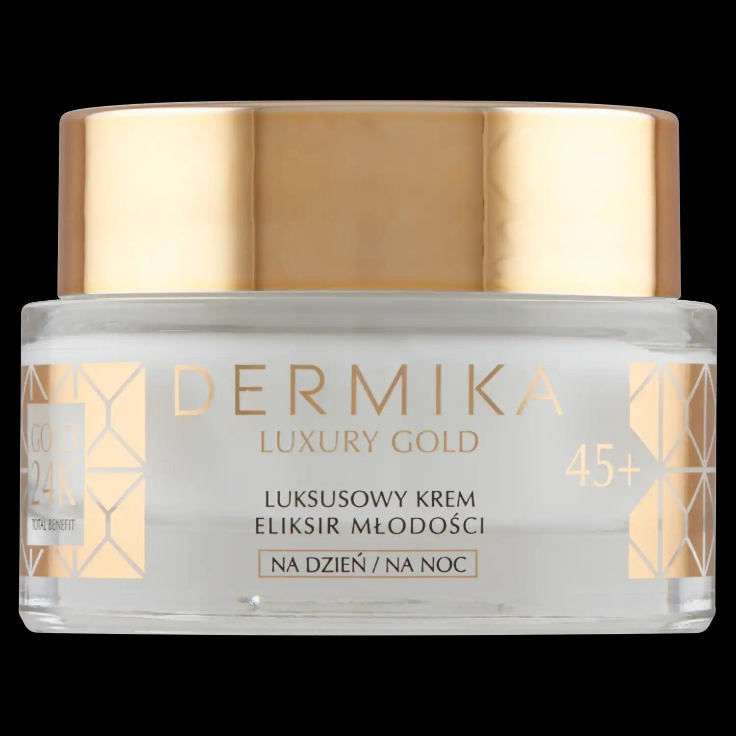 Dermika Gold 24k krem do twarzy eliksir młodości na dzień i noc 45+, 50 ml