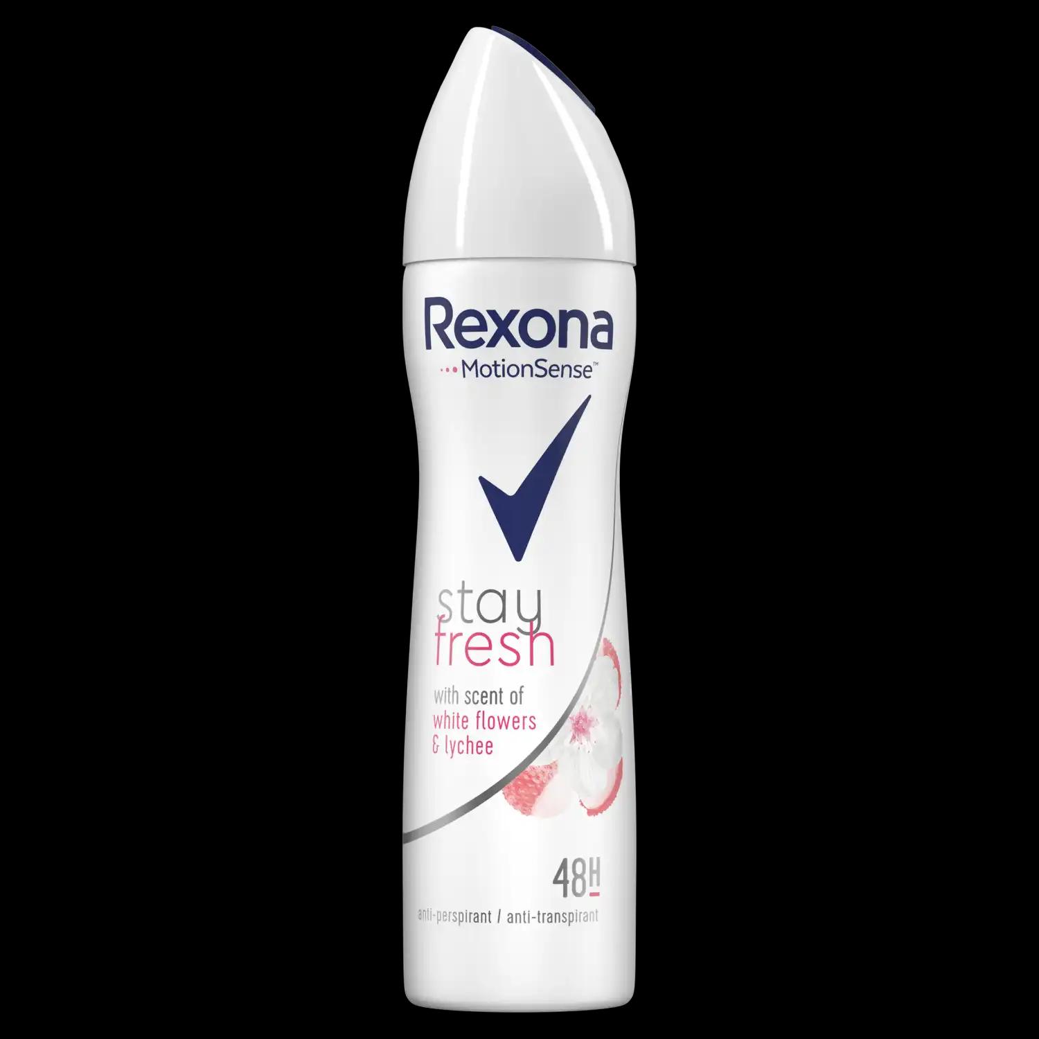 Rexona Stay Fresh White Flowers & Lychee antyperspirant damski w sprayu, 150 ml