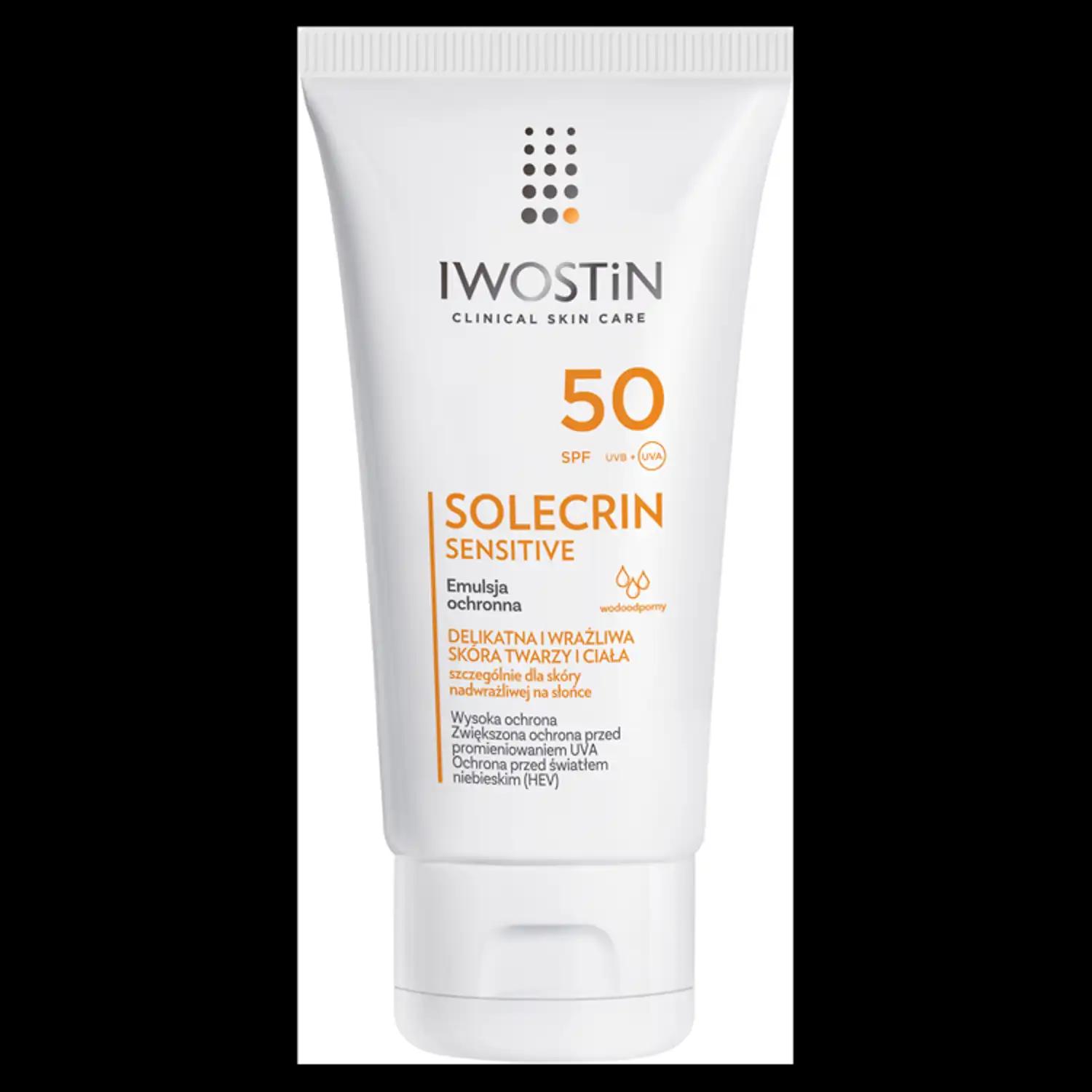 Iwostin Solecrin Sensitive emulsja ochronna do opalania SPF50, 100 ml