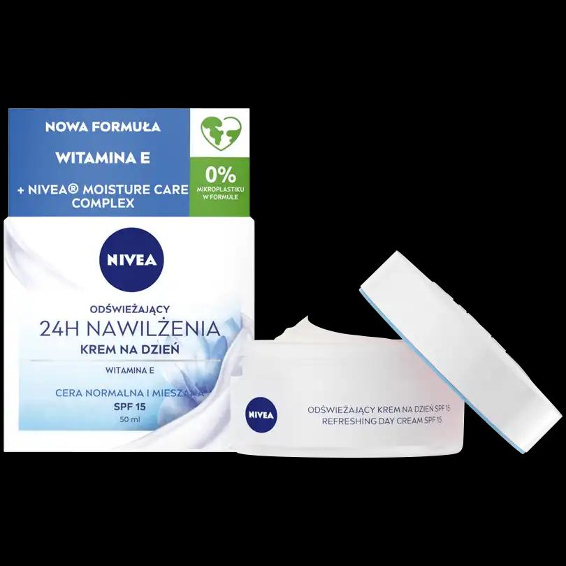 Nivea 24h Nawilżenia odświeżający Krem do twarzy na dzień, 50 ml