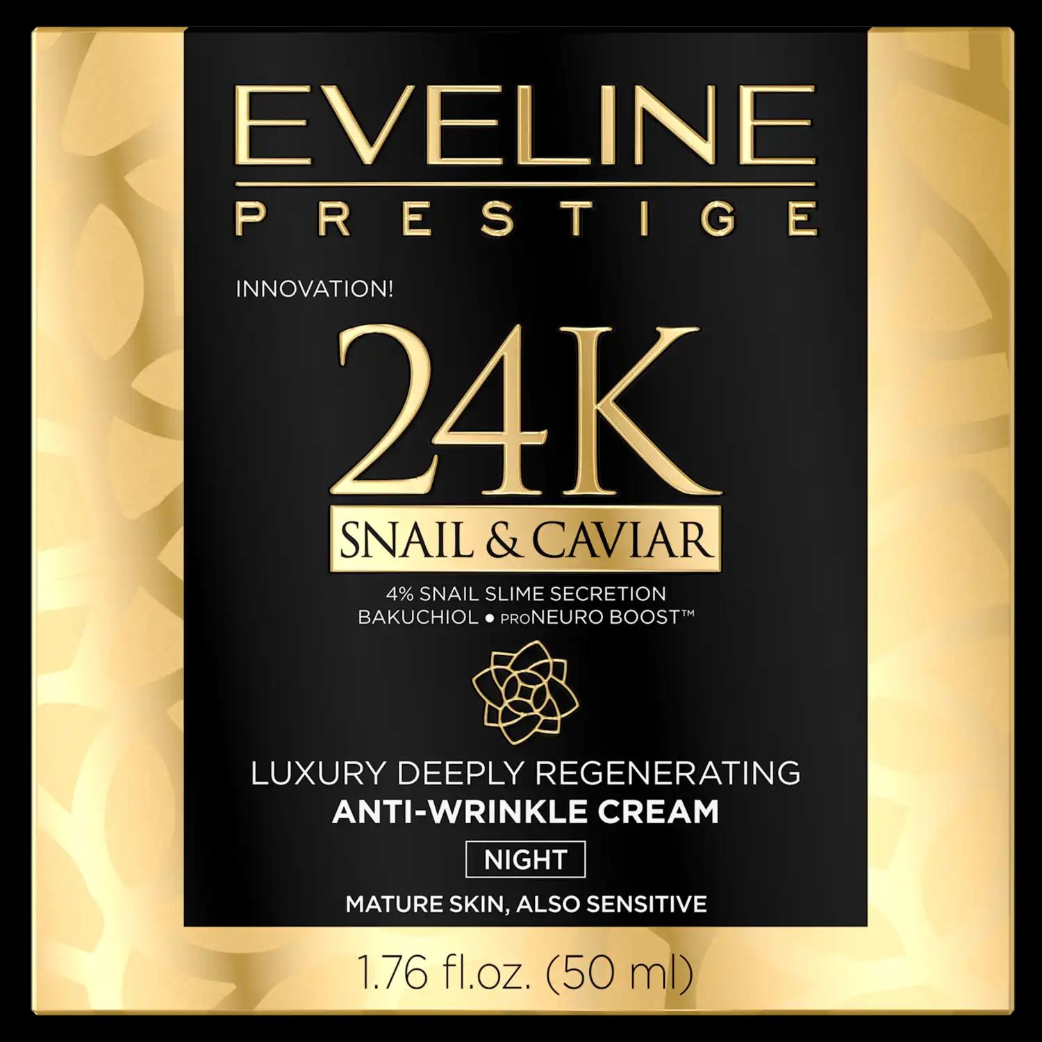 Eveline Cosmetics Prestige 24K przeciwzmarszczkowy krem do twarzy na noc, 50 ml