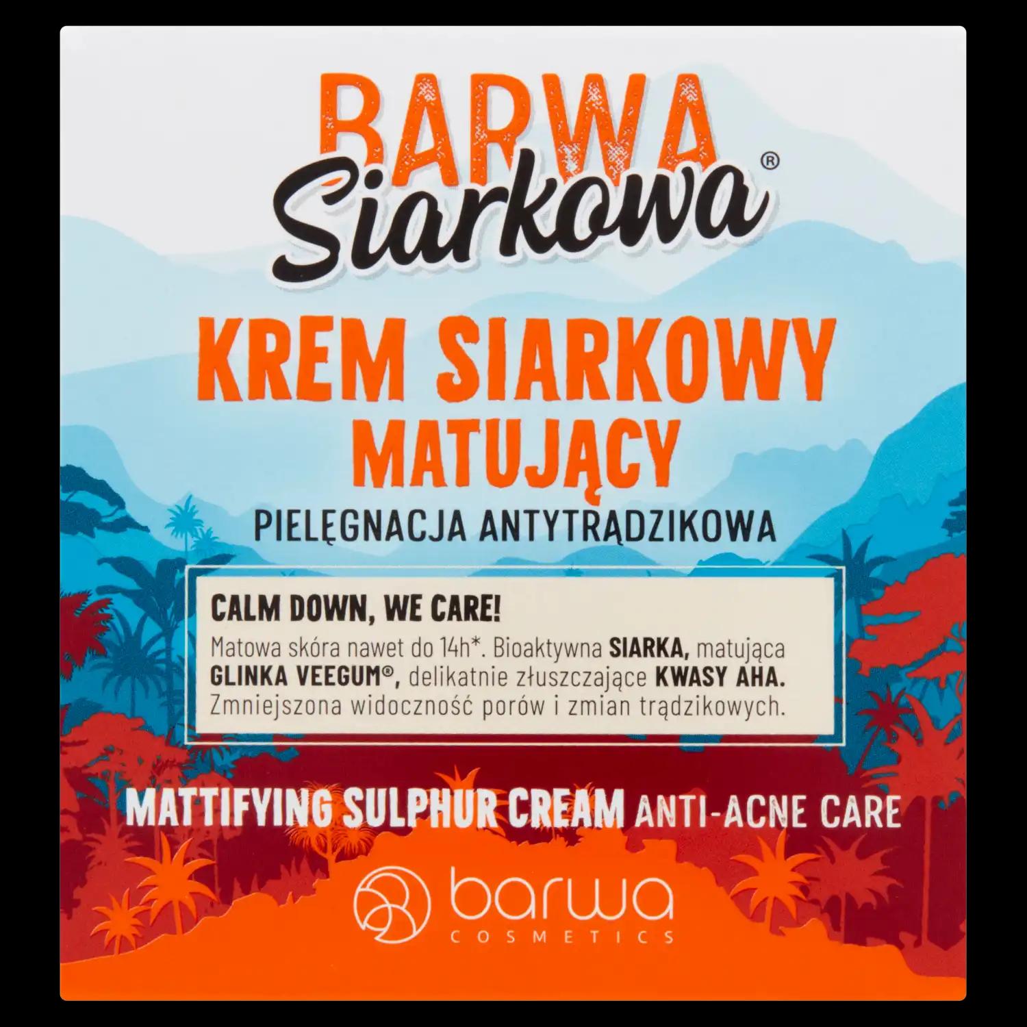 Barwa Siarkowa krem siarkowy matujący do twarzy, 50 ml