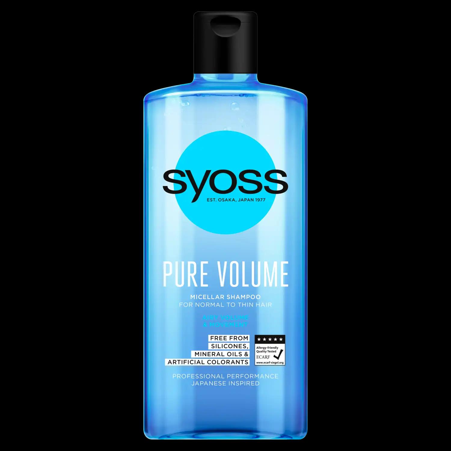 Syoss Pure Volume Micellar szampon do włosów przywracający równowagę, 440 ml