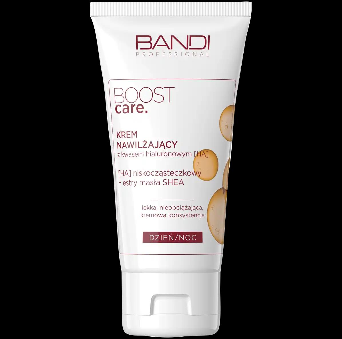 Bandi Boost Care nawilżający krem do twarzy, szyi i dekoltu z kwasem hialuronowym, 50 ml