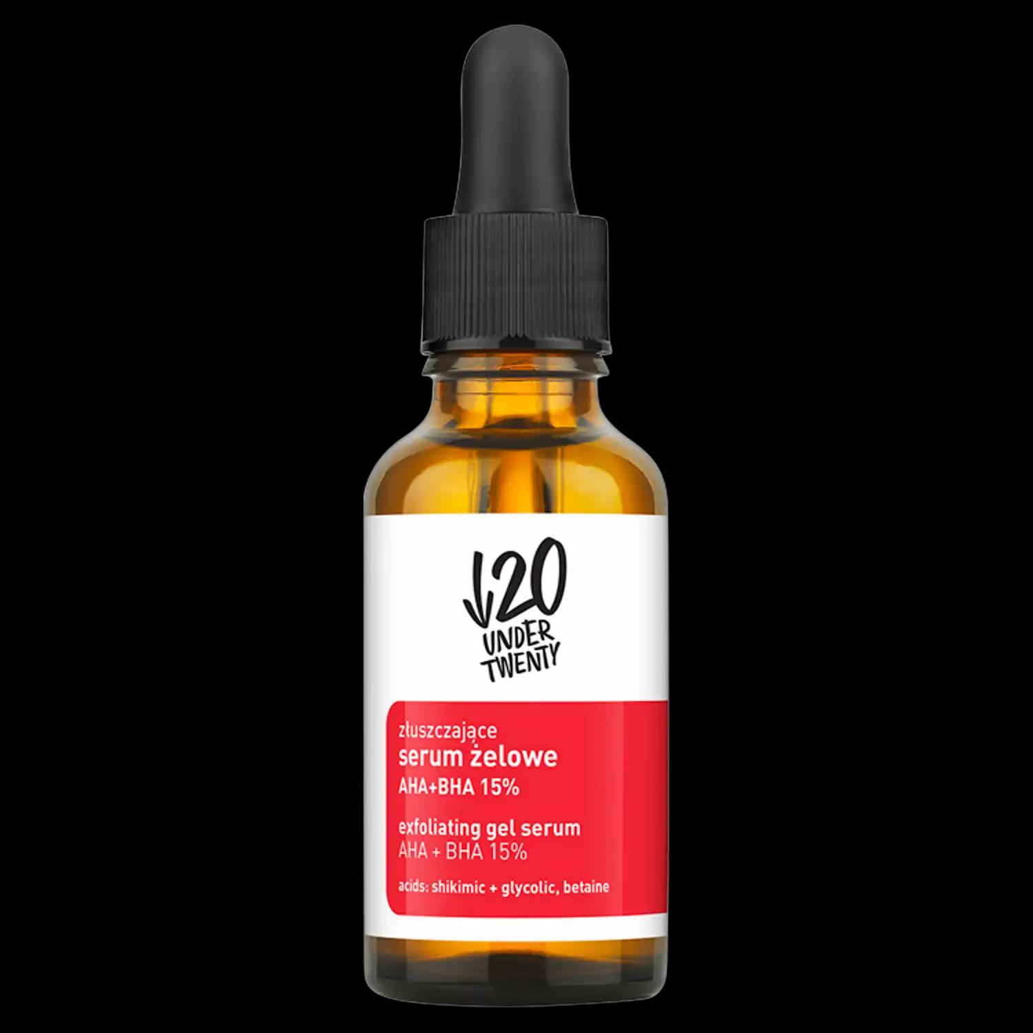 Under Twenty żelowy peeling kwasowy 15% do twarzy, 30 ml