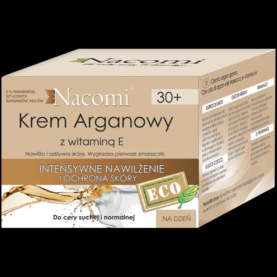 Nacomi Argan Oil intensywnie nawilżający krem do twarzy z witaminą E na dzień 30+, 50 ml