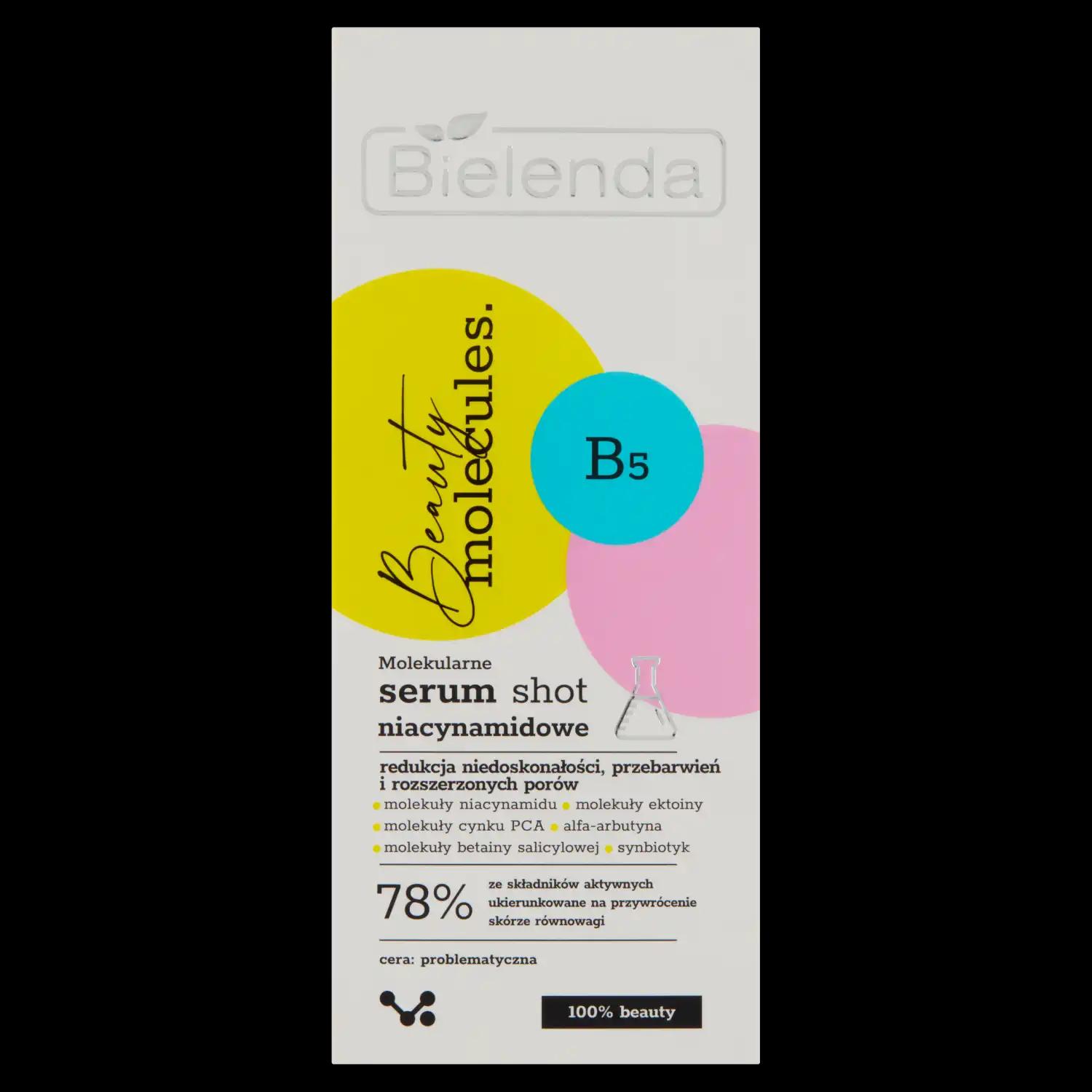 Bielenda Beauty Molecules B5 molekularne serum shot niacynamidowe do twarzy, 30 g