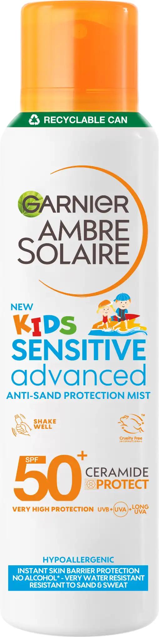 Garnier Ambre Solorie Kids, сонцезахисний спрей-міст з керамідами для дітей, дуже високий ступінь захисту SPF 50+, 150 мл