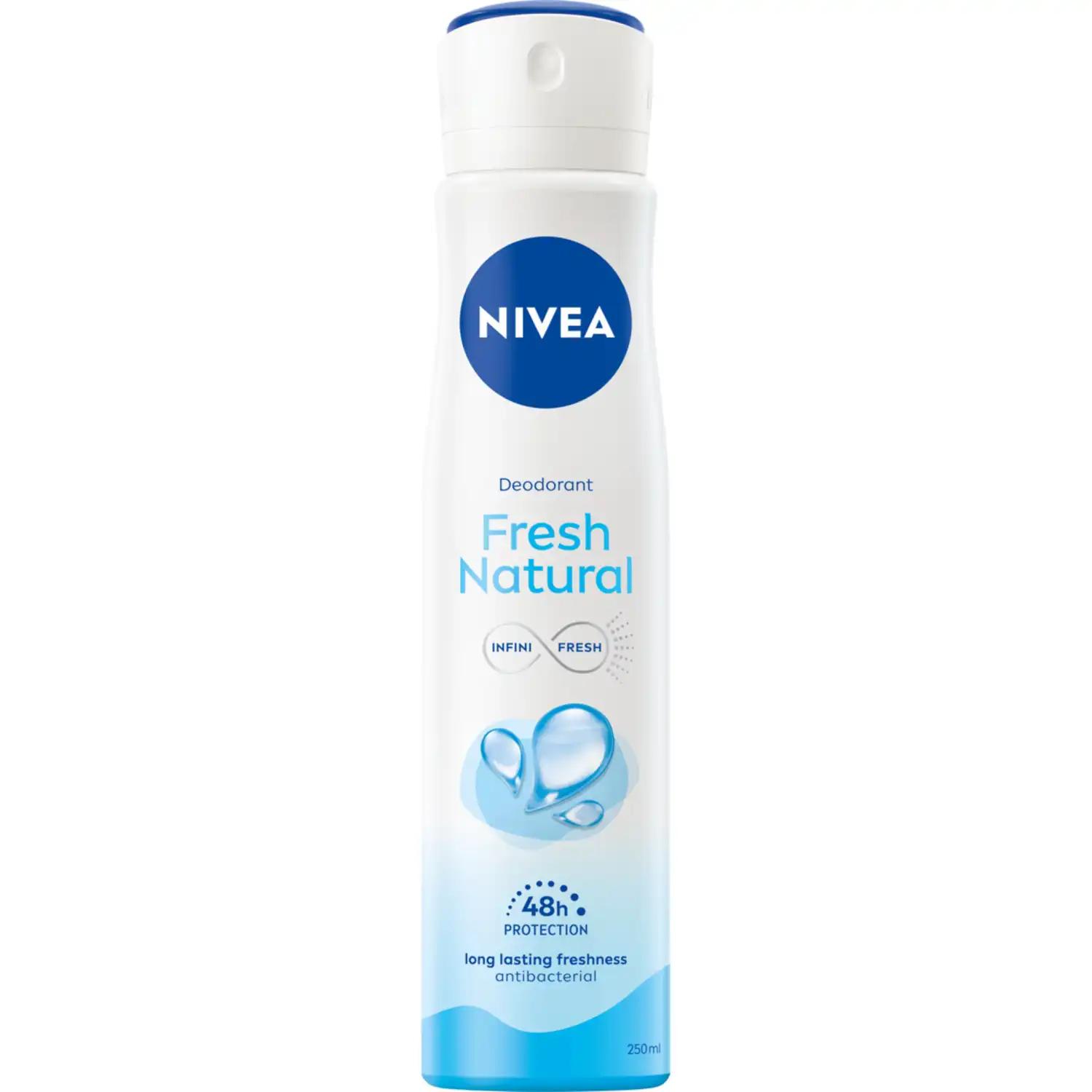 Nivea Fresh Natural dezodorant w sprayu damski, 250 ml